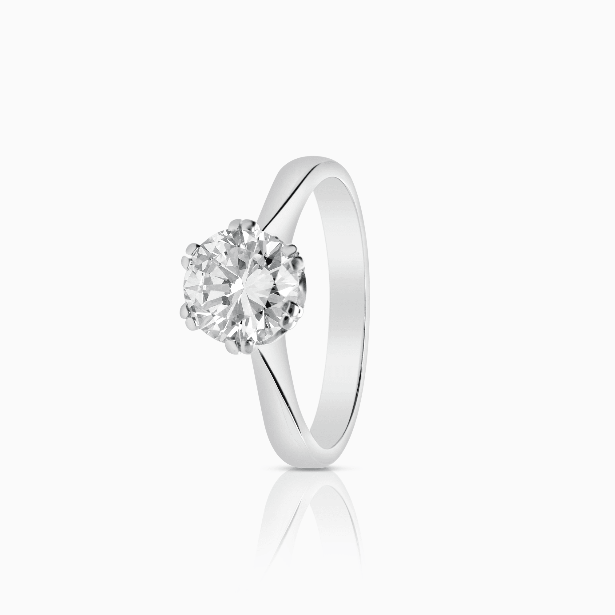 Solitaire ring 1.12ct 18K white gold