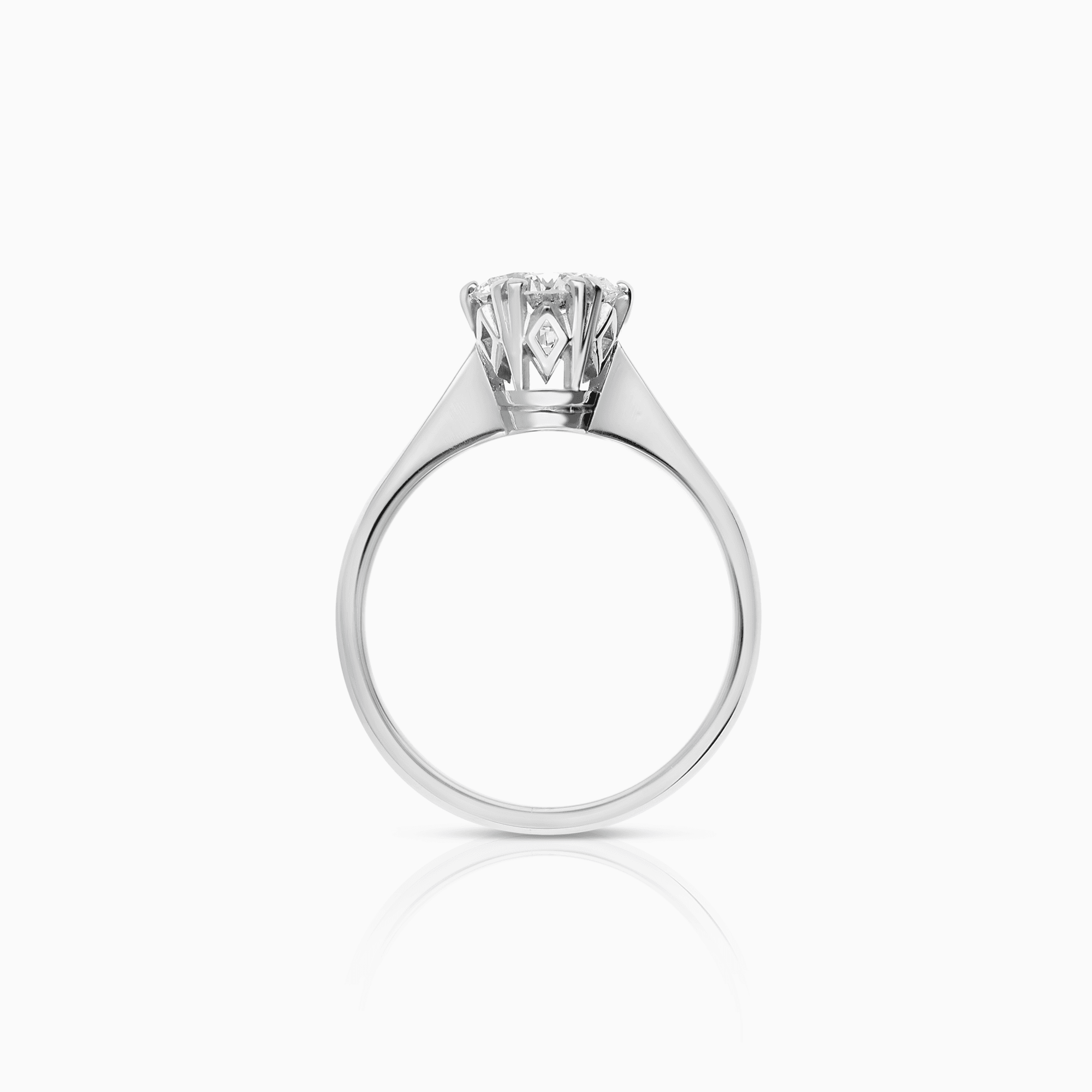Solitaire ring 1.12ct 18K white gold