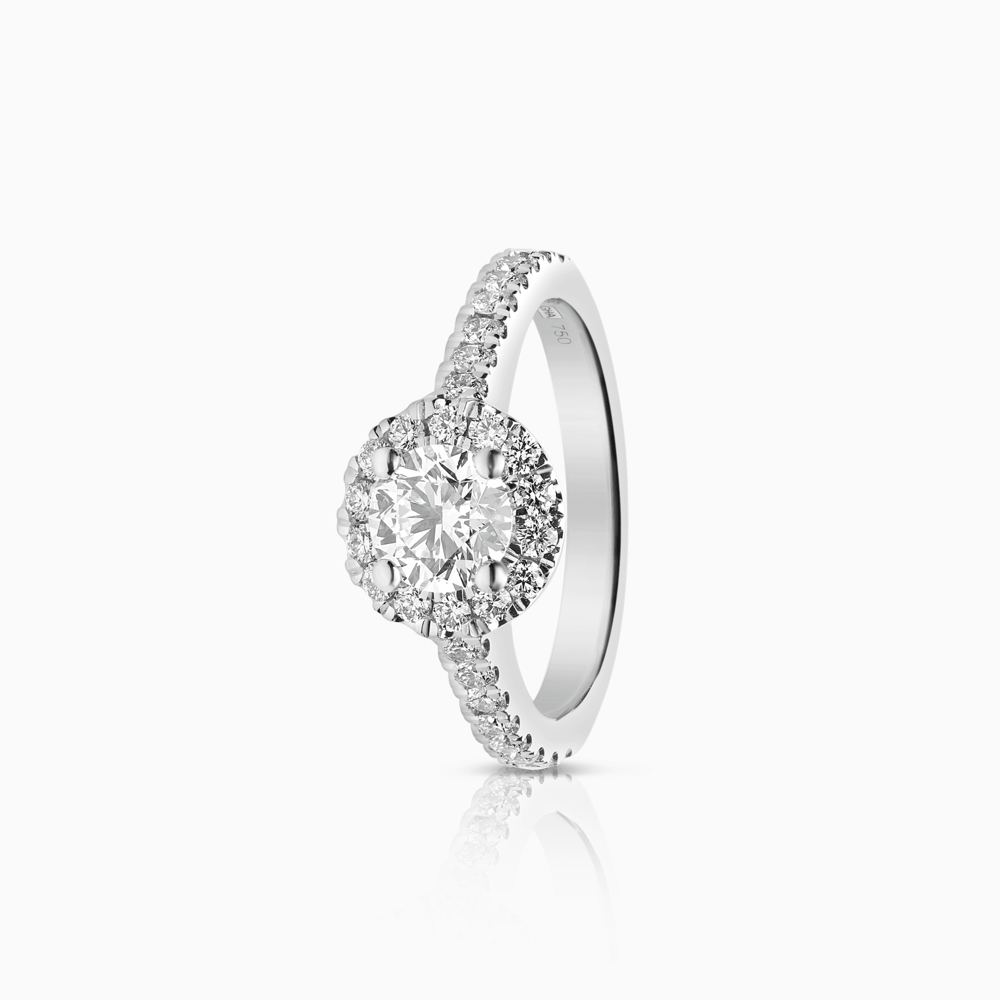 Haloring 1,05ct 18K vitguld
