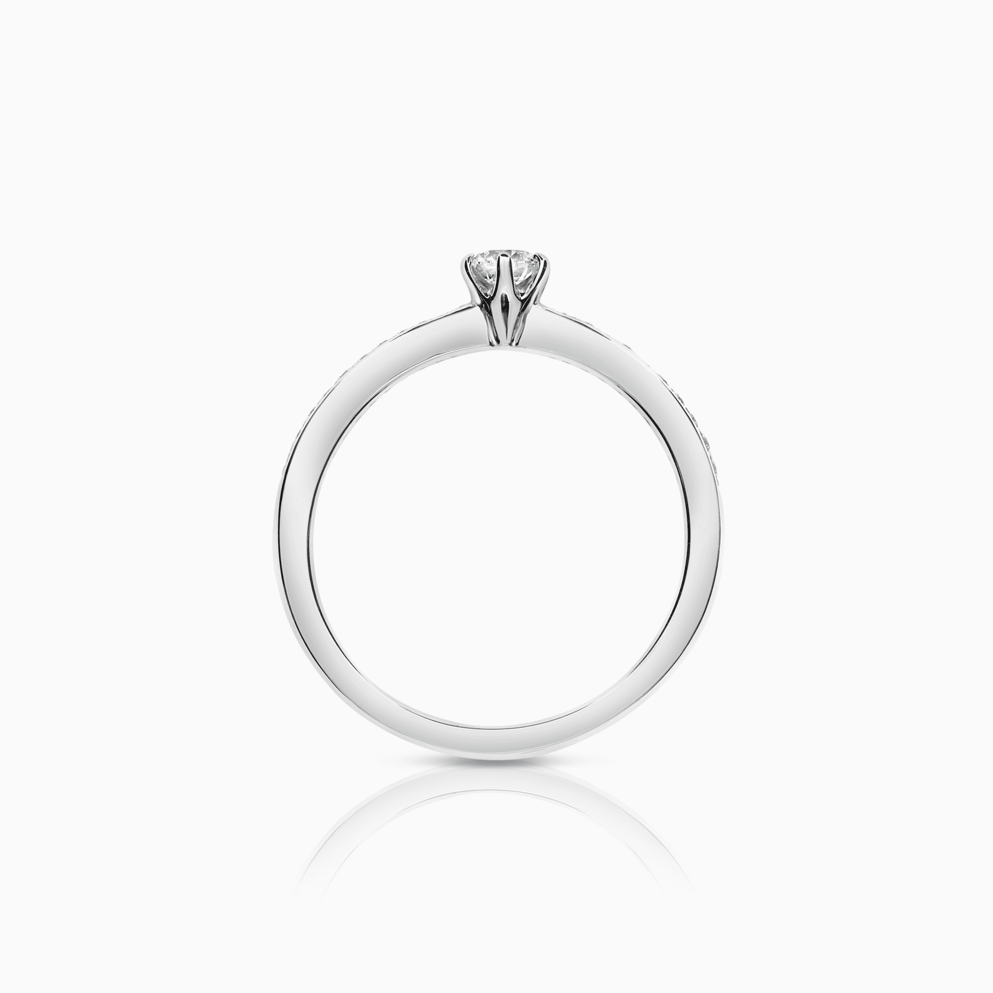 Sidostensring 0,28ct 18K vitguld