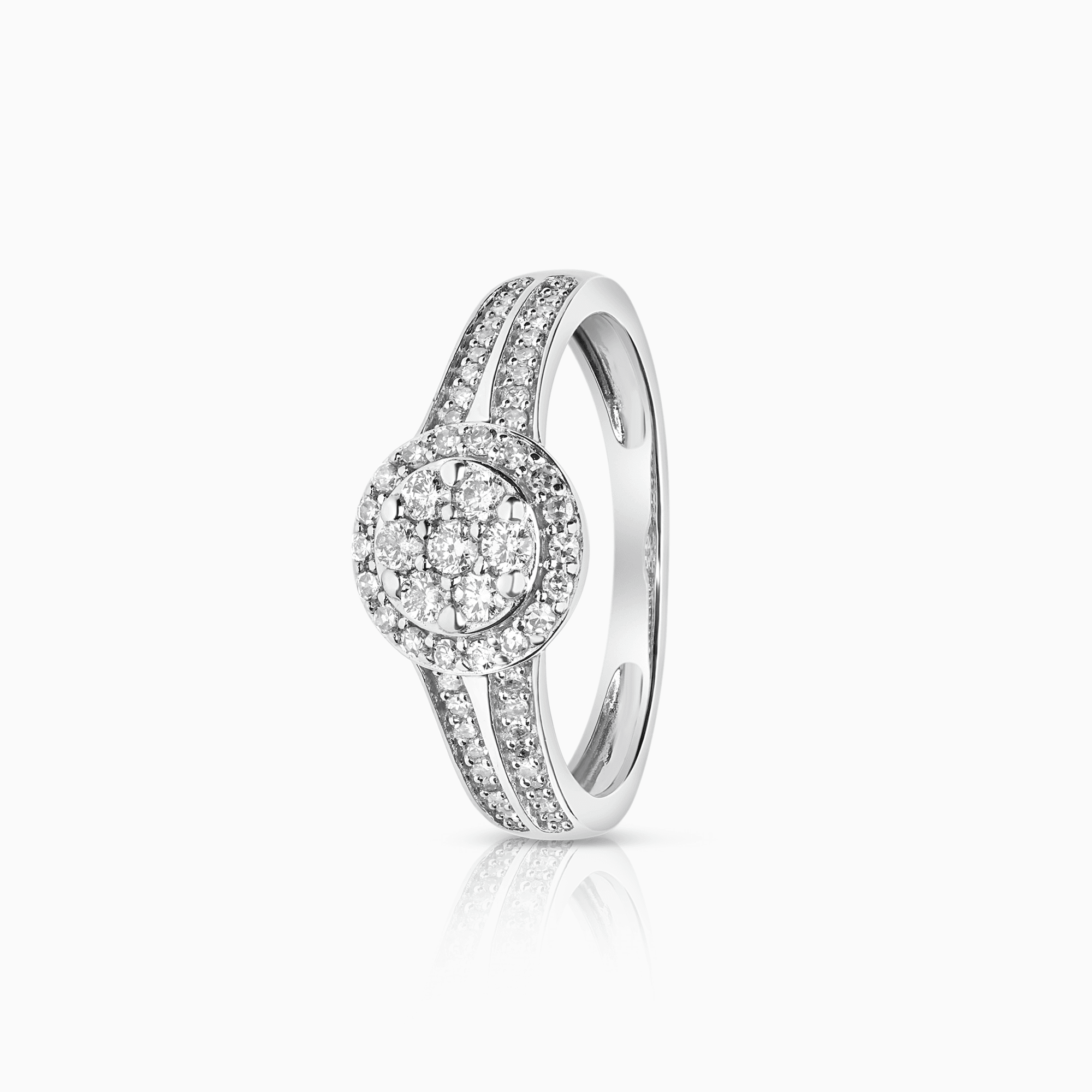 Halo ring 0.35ct 18K white gold