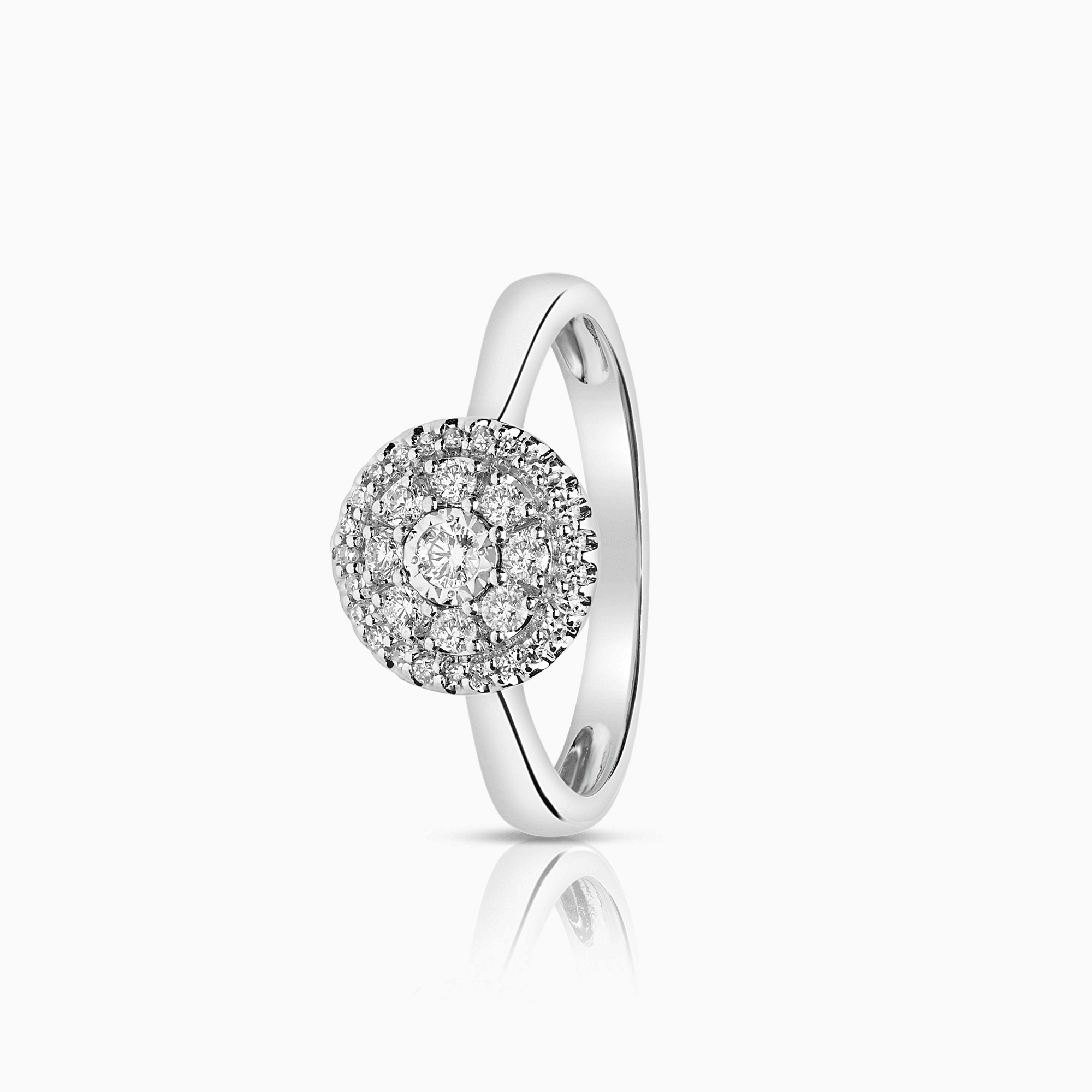 Halo ring 0.22ct 18K white gold
