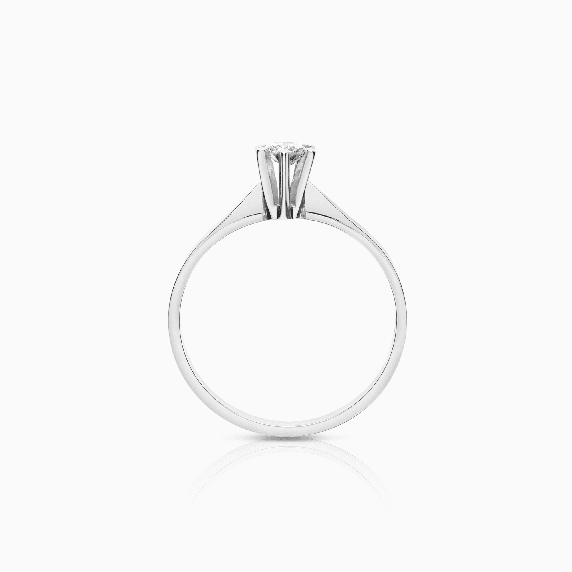 Solitaire-ring 0,17ct 18K hvitt gull