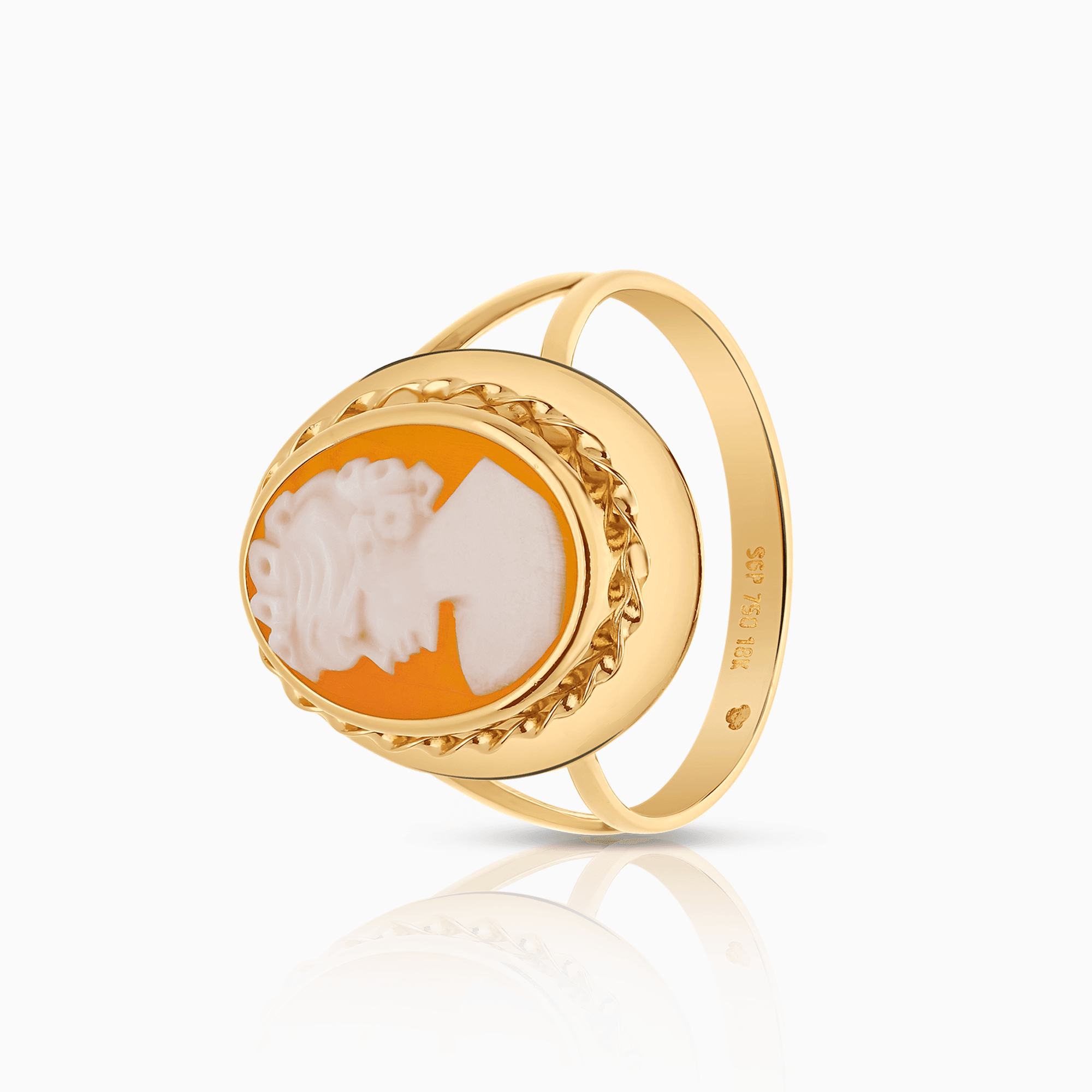 Guldring camé 2,47g 18K guld