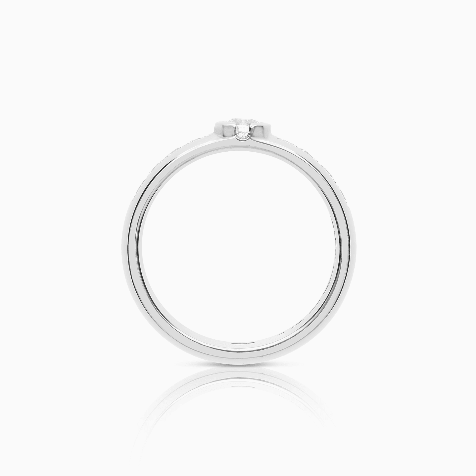 Side Stone Ring 0.41ct 18K White Gold