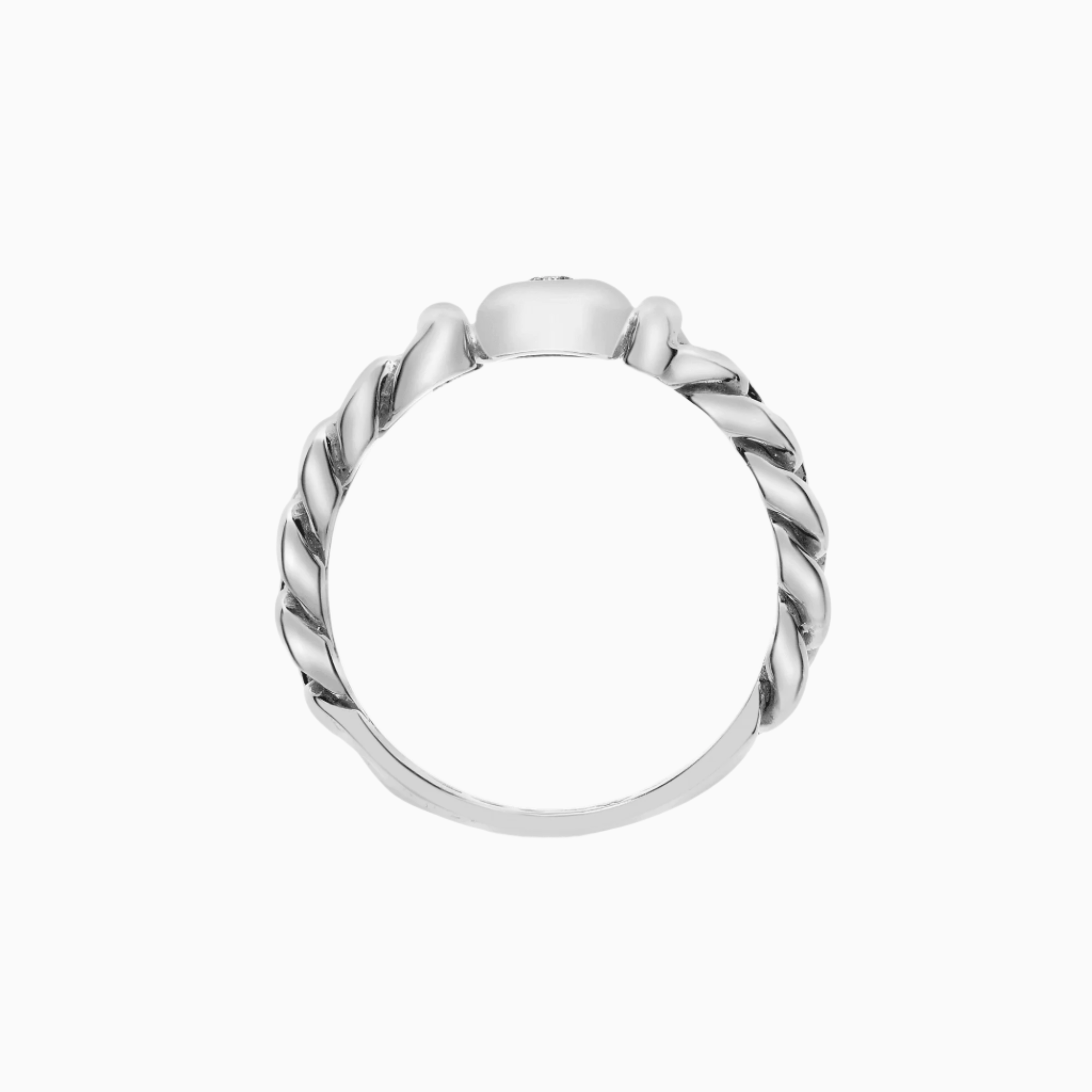 Diamantring pansar 0,05ct 18K vitguld