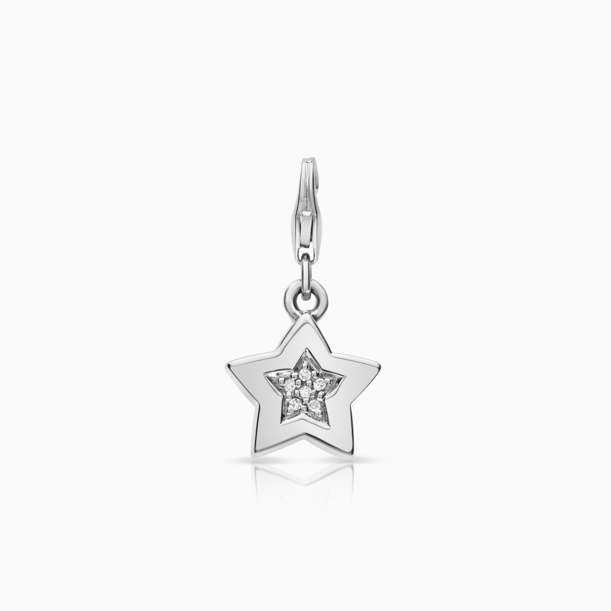 Hängsmycke stjärna 0,03ct 18K vitguld