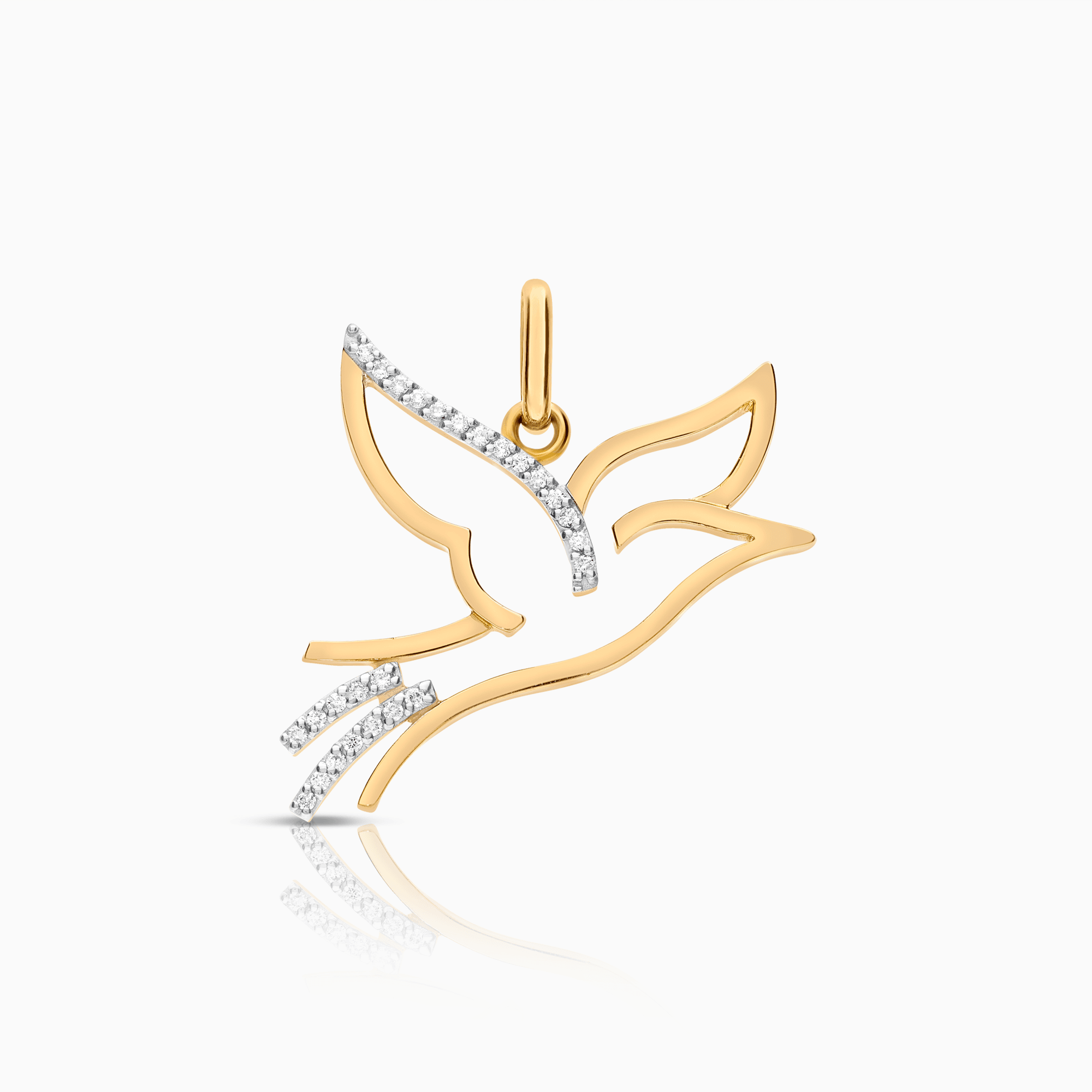 Diamanthänge fågel 0,14ct 18K guld