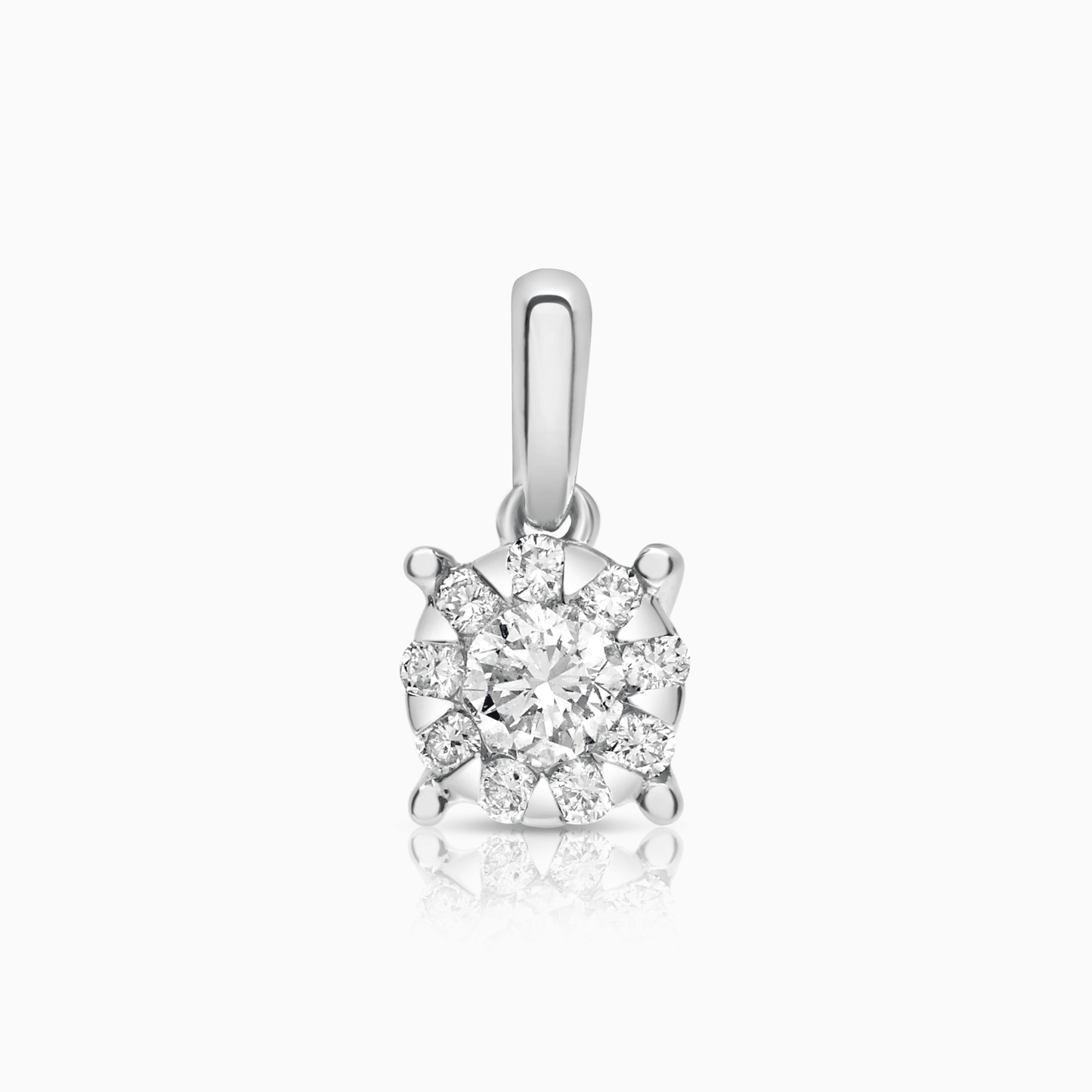 Diamantheng 0,17ct 18K hvitt gull