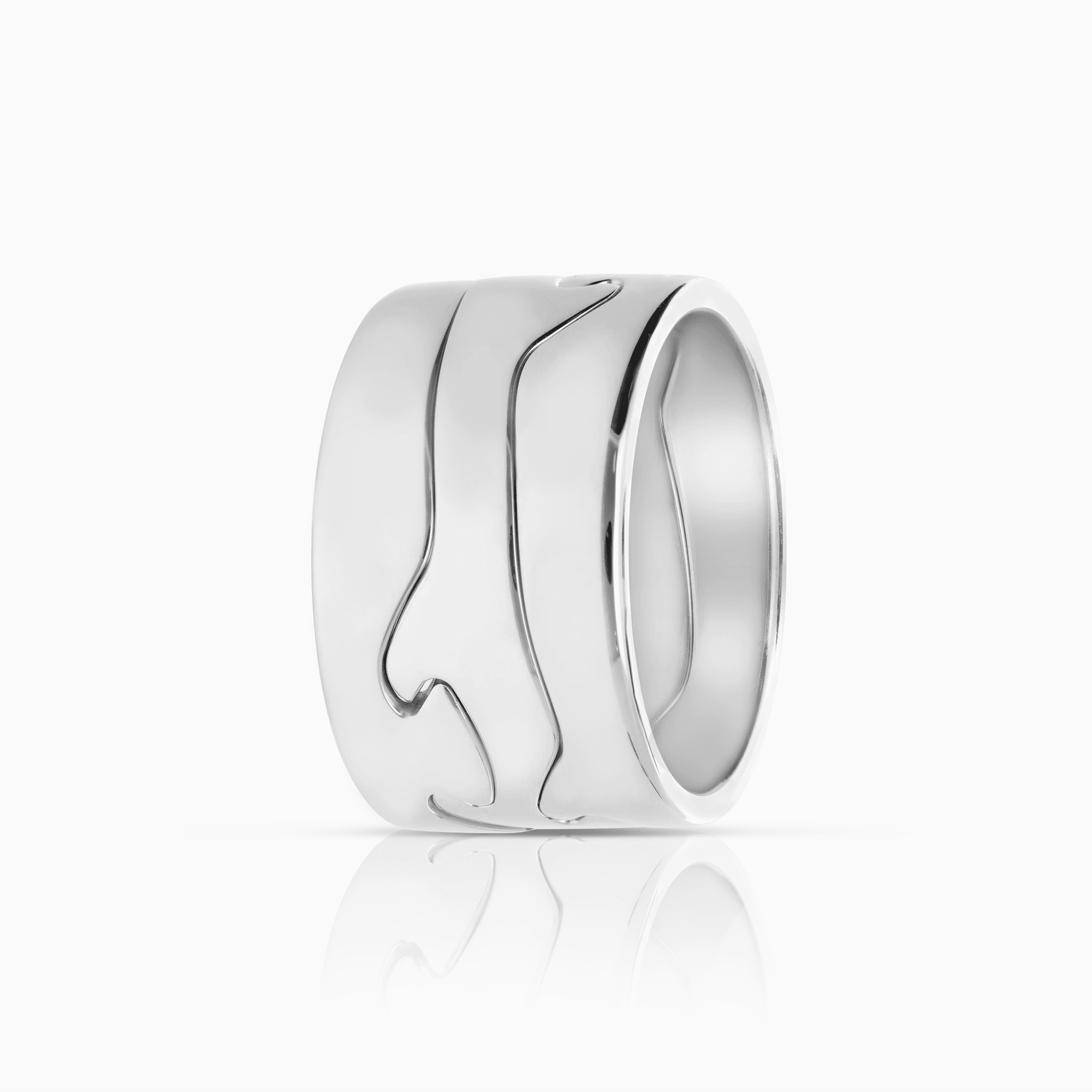 Georg Jensen Fusion 3-piece ring 18.97g 18K white gold