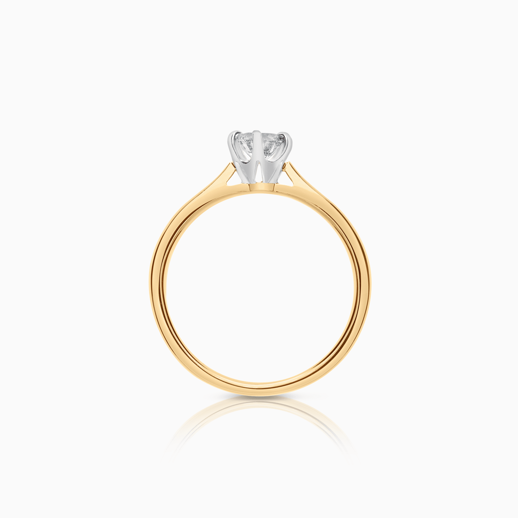 Solitaire ring 0.41ct 18K yellow gold GIA certificate