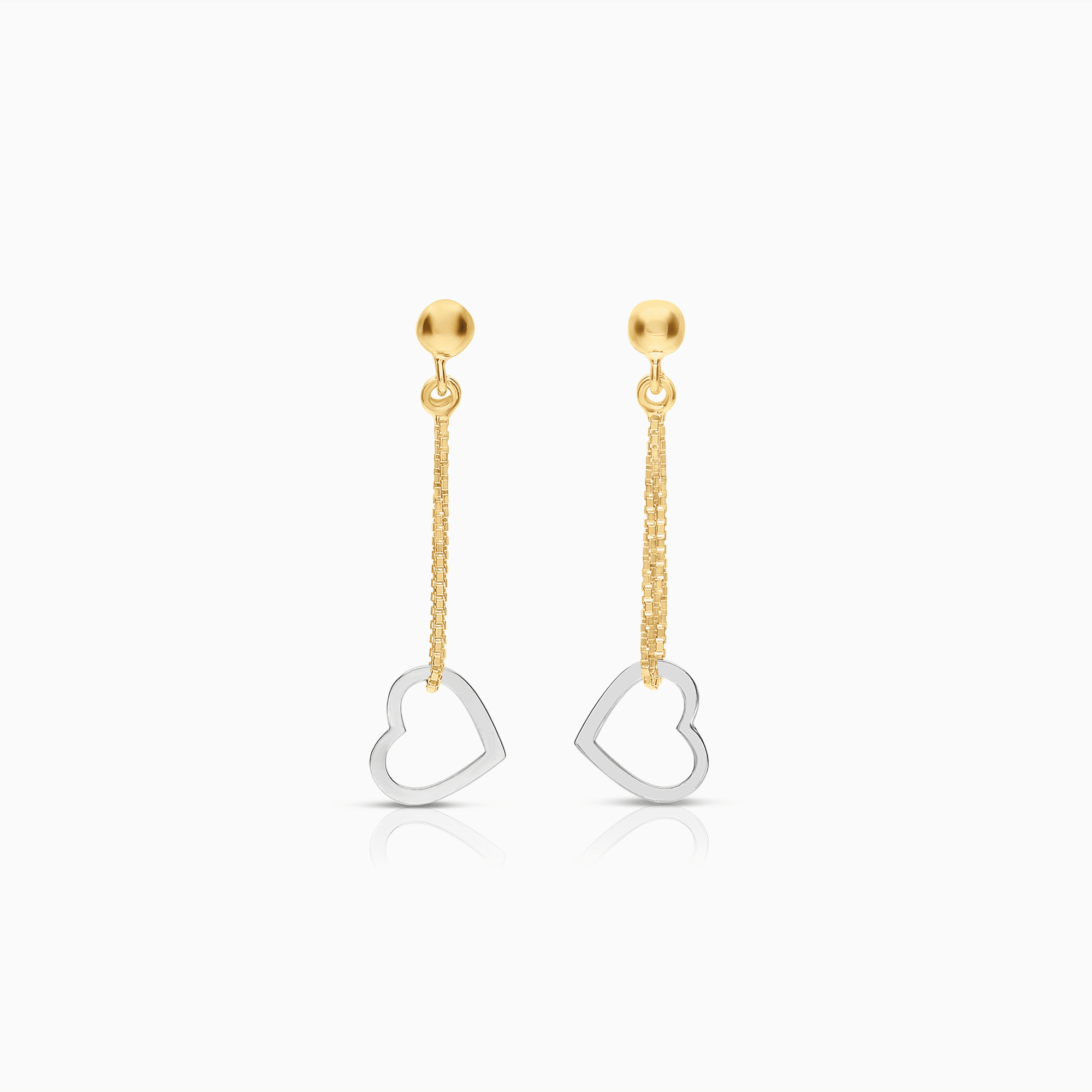 Gold earrings 0.77g 18K white/yellow gold