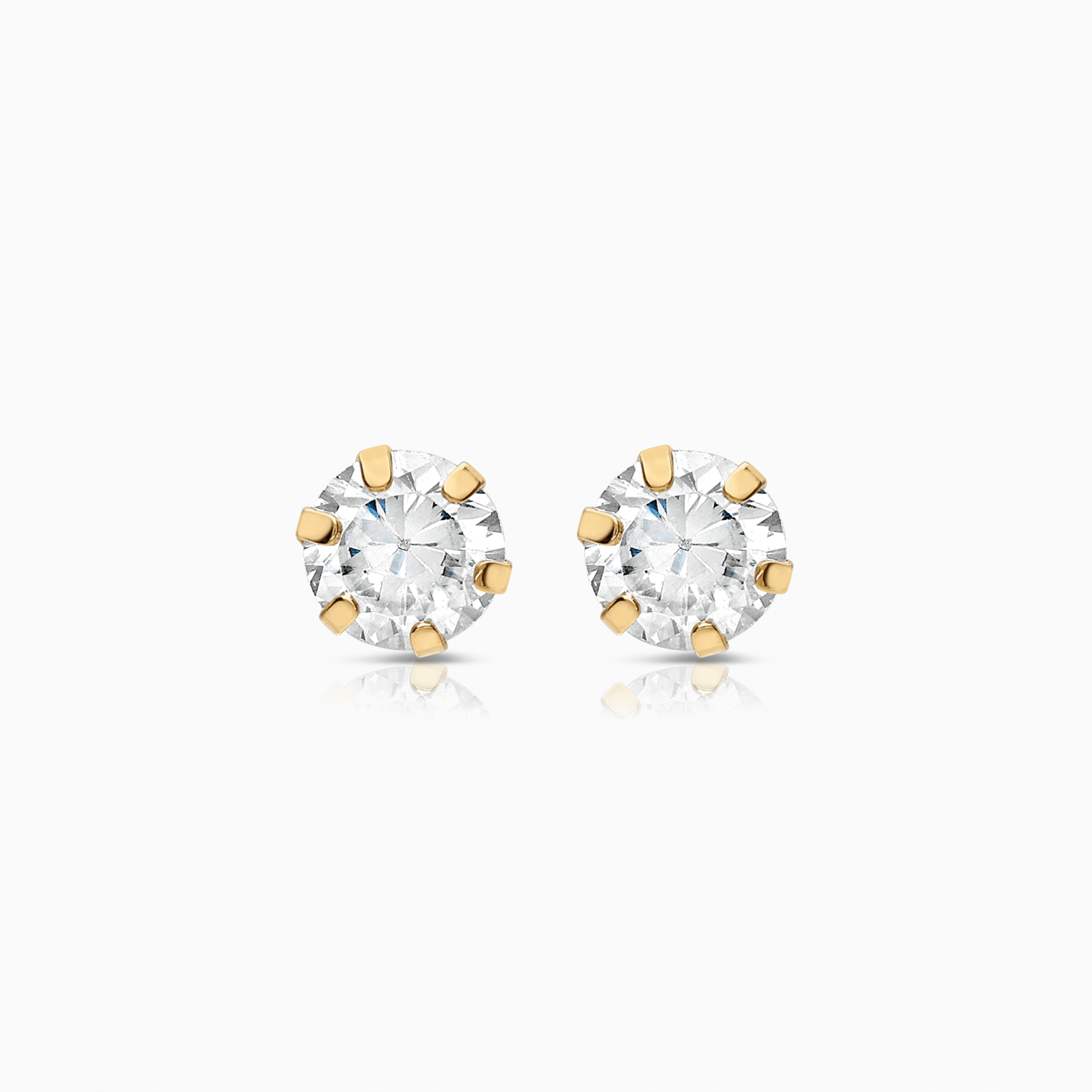 Gold earrings with white cubic 0.87g 18K gold