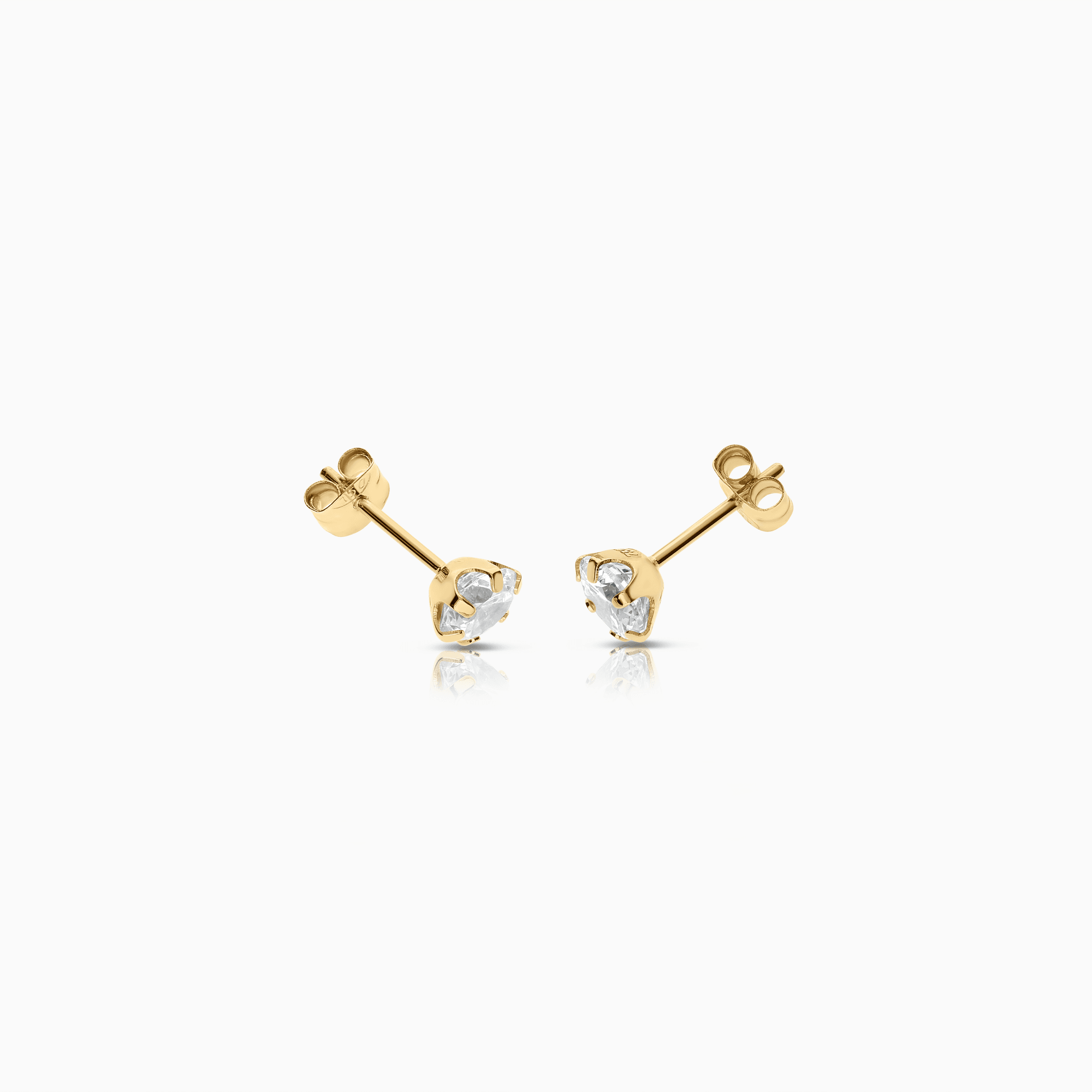Gold earrings with white cubic 0.87g 18K gold