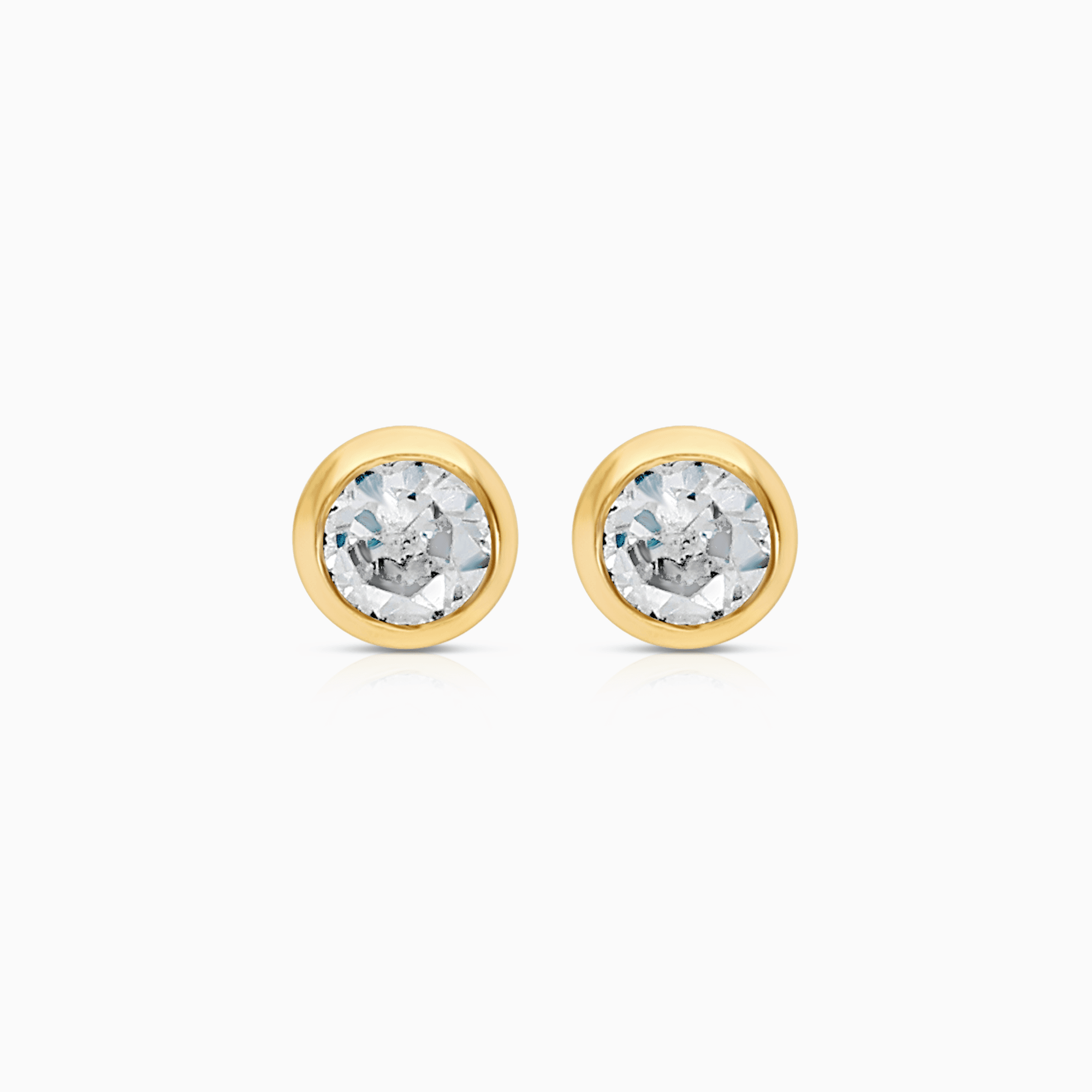 Gold earrings with white cubic 0.30g 18K gold