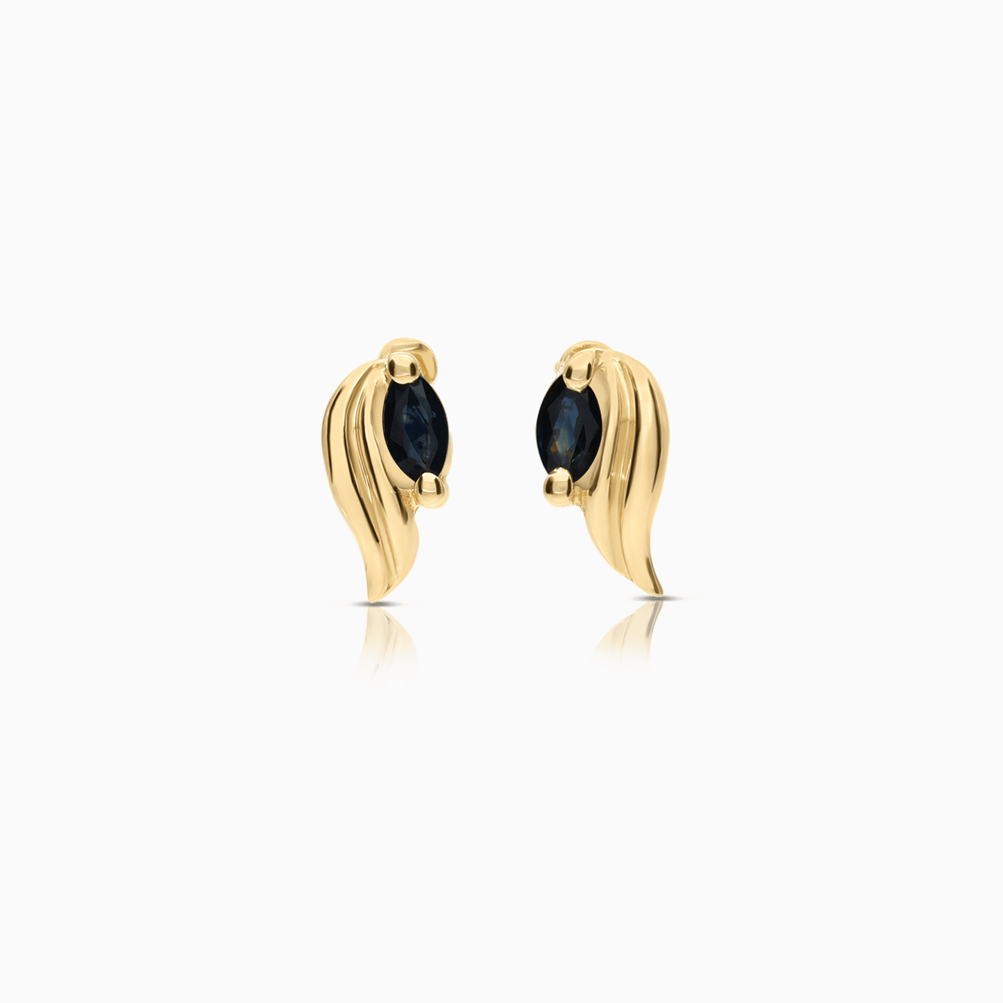 Gold earrings with sapphires 0.84g 18K gold