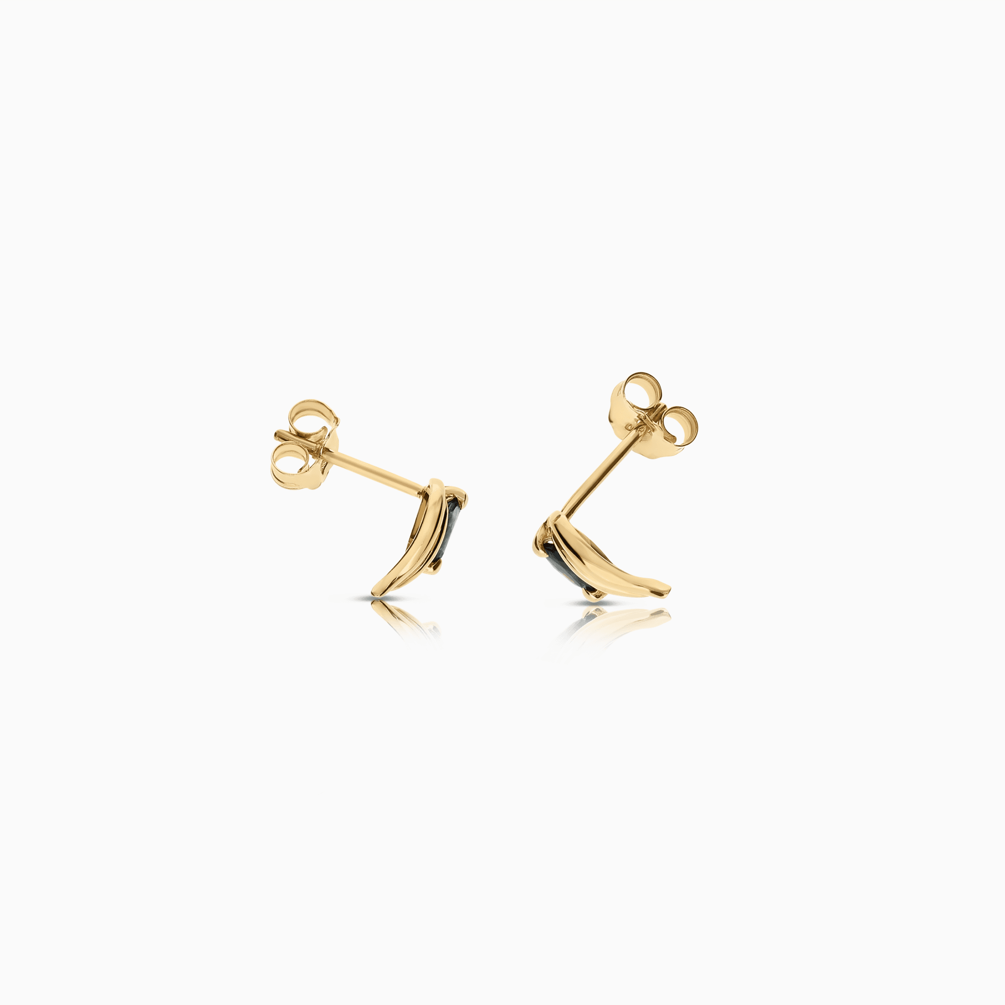 Gold earrings with sapphires 0.84g 18K gold