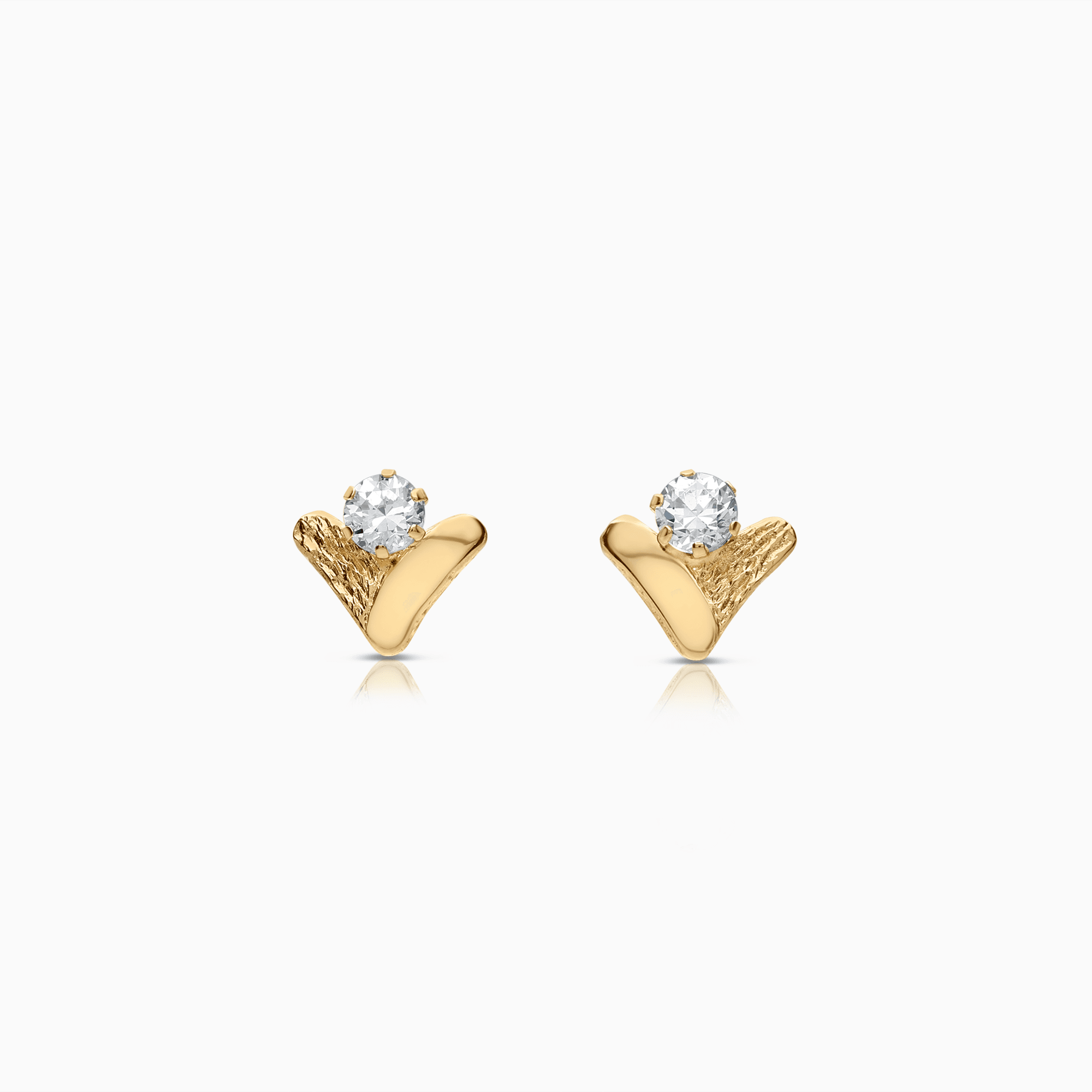 Gold earrings with white cubic zirconia 0.71g 18K gold