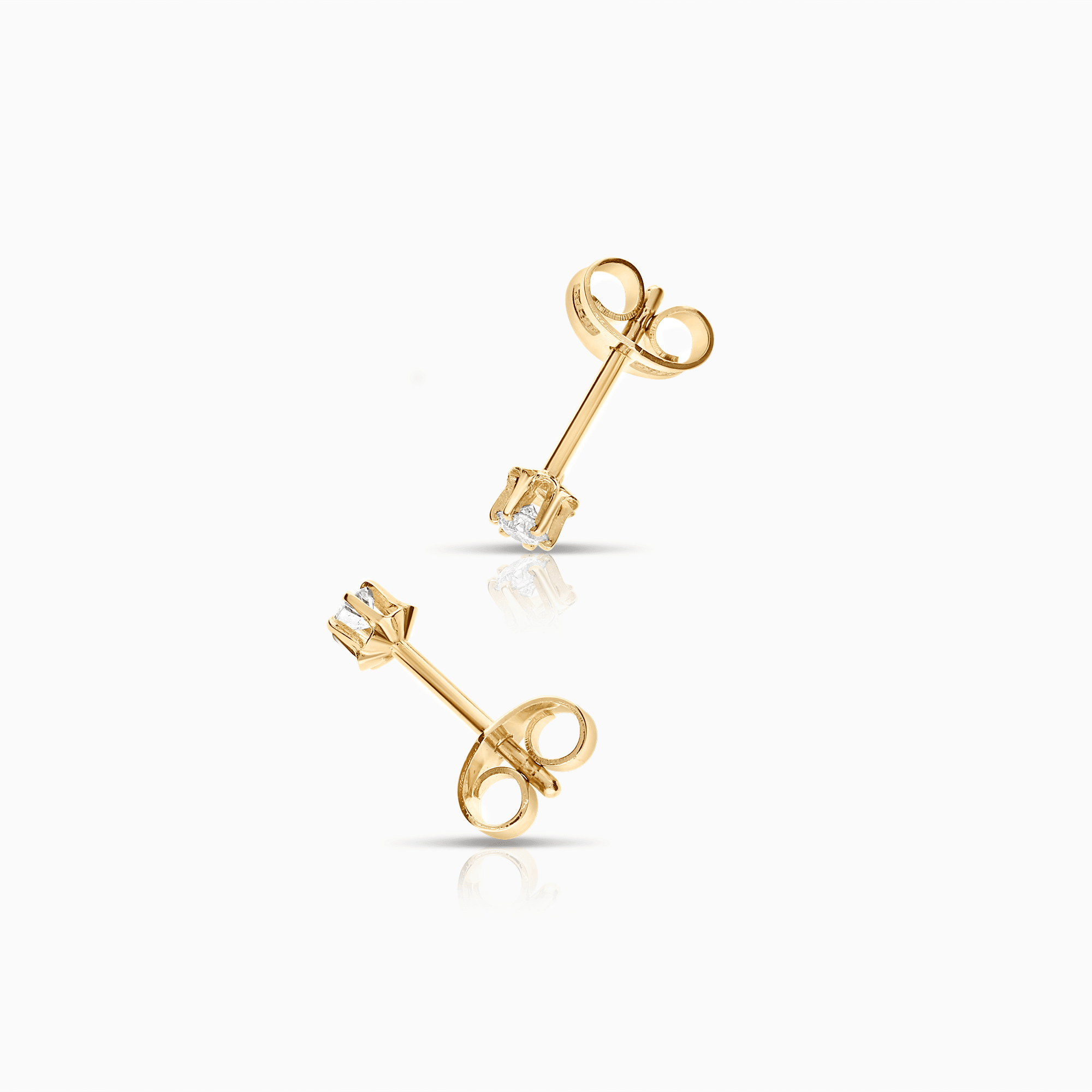 Solitaire earrings 0.10ct 18K gold