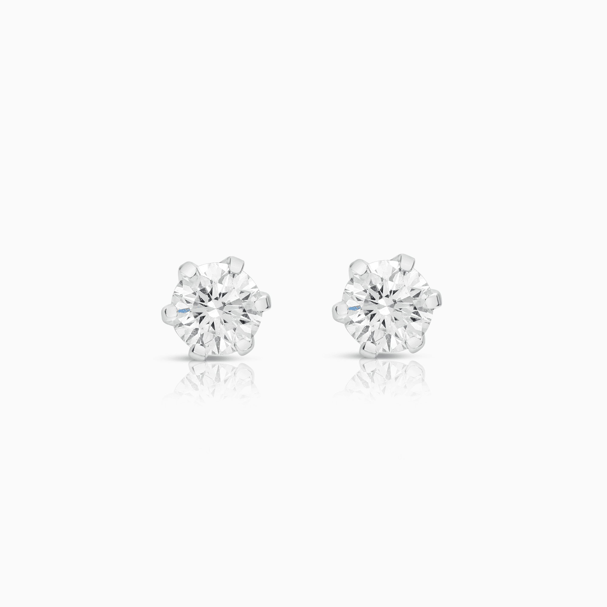 Solitaire Earrings 0.46ct 18K White Gold