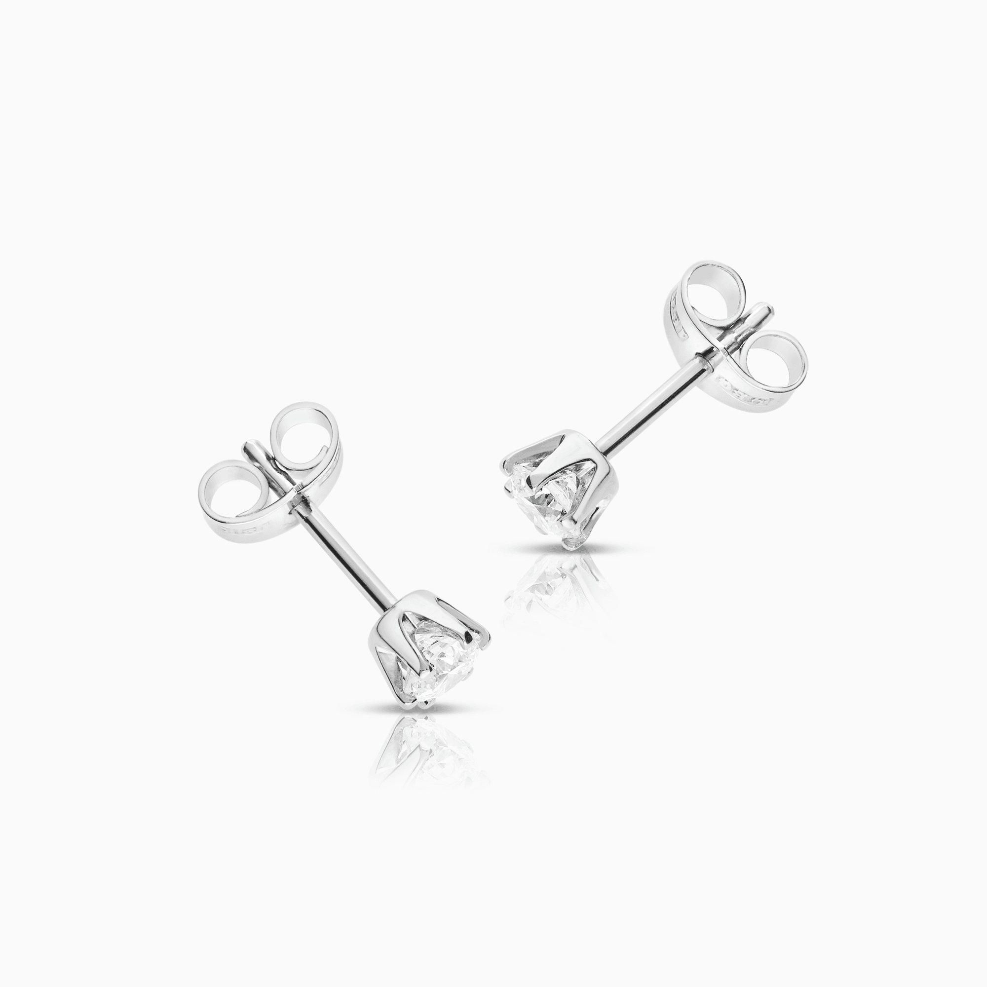 Solitaire Earrings 0.46ct 18K White Gold