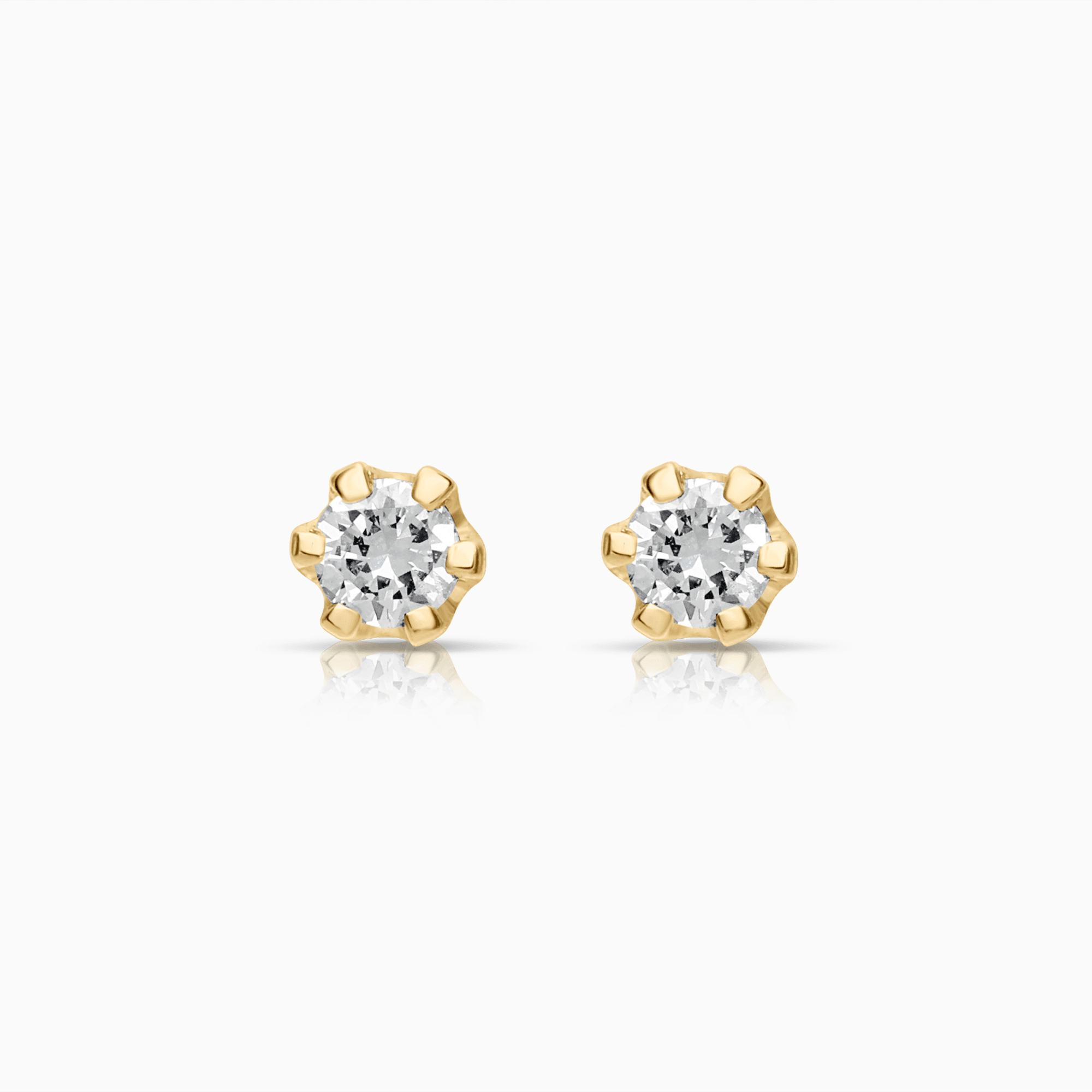 Solitaire earrings 0.10ct 18K gold