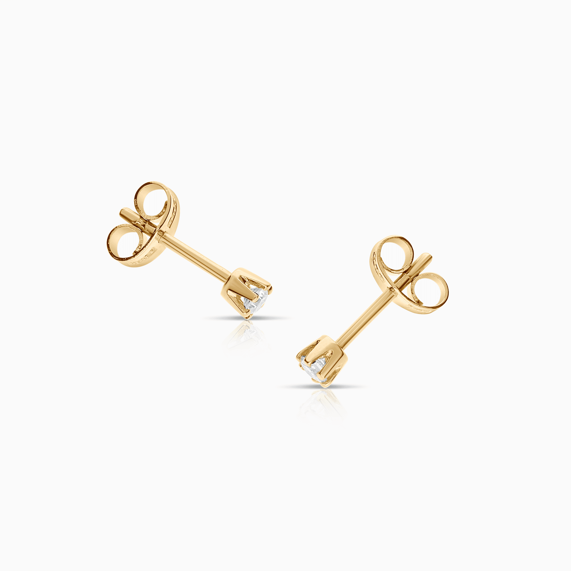 Solitaire earrings 0.10ct 18K gold