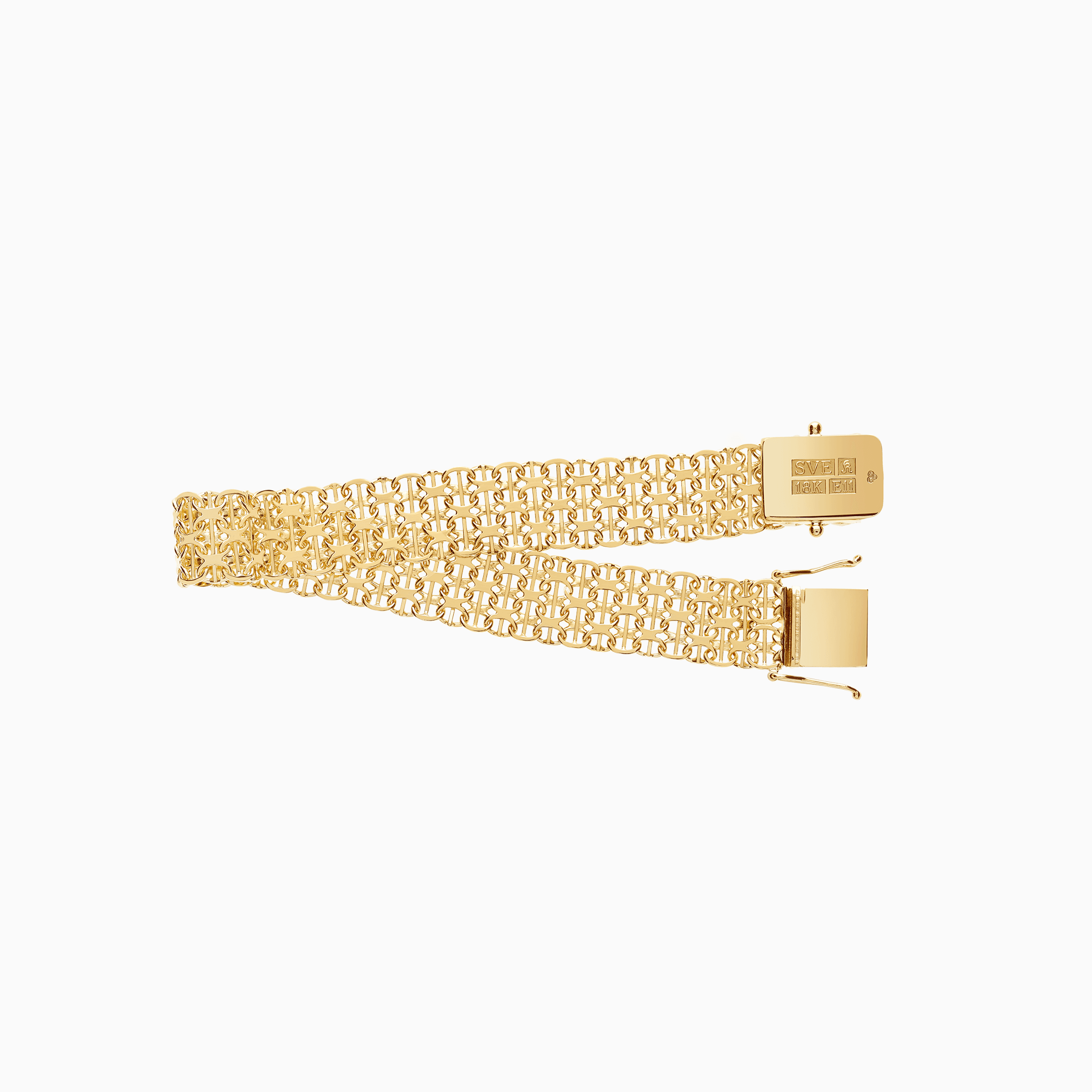 X-link bracelet with bar 16.98g 18K gold