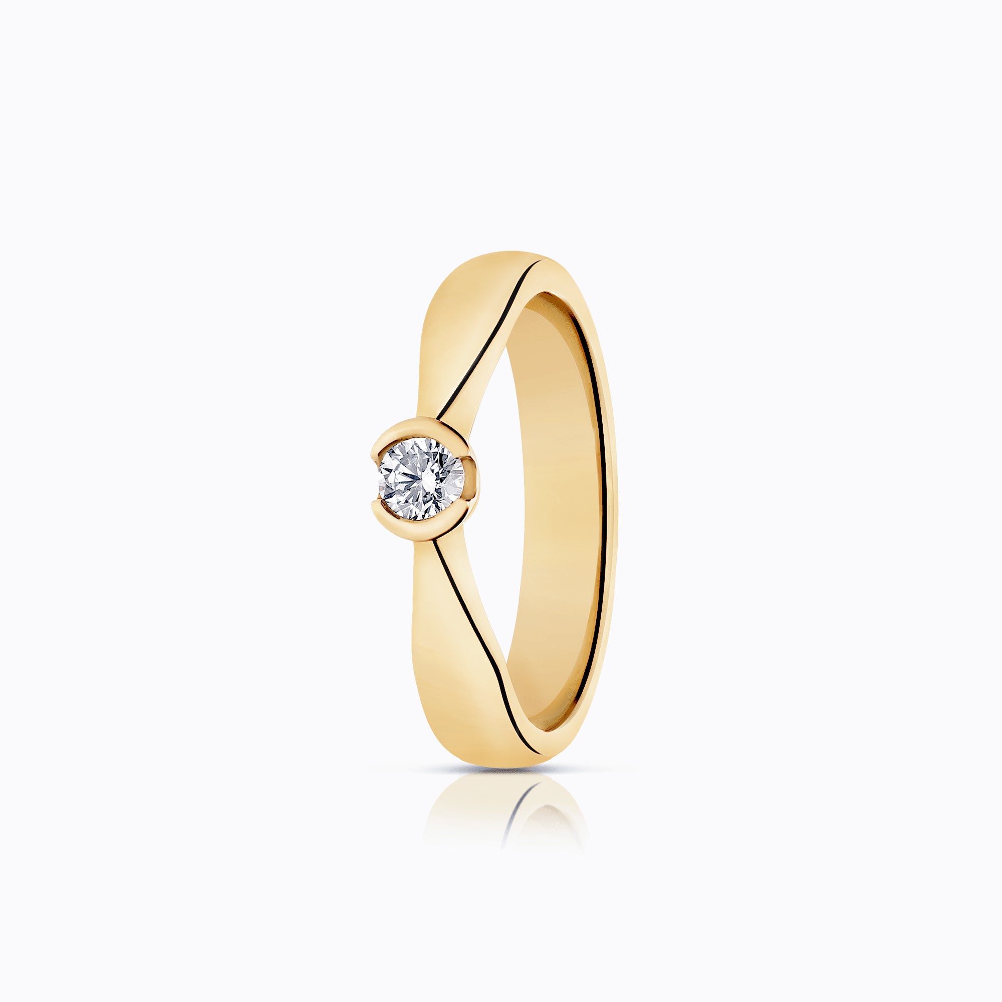 Enstensring 0,15ct 18K gull