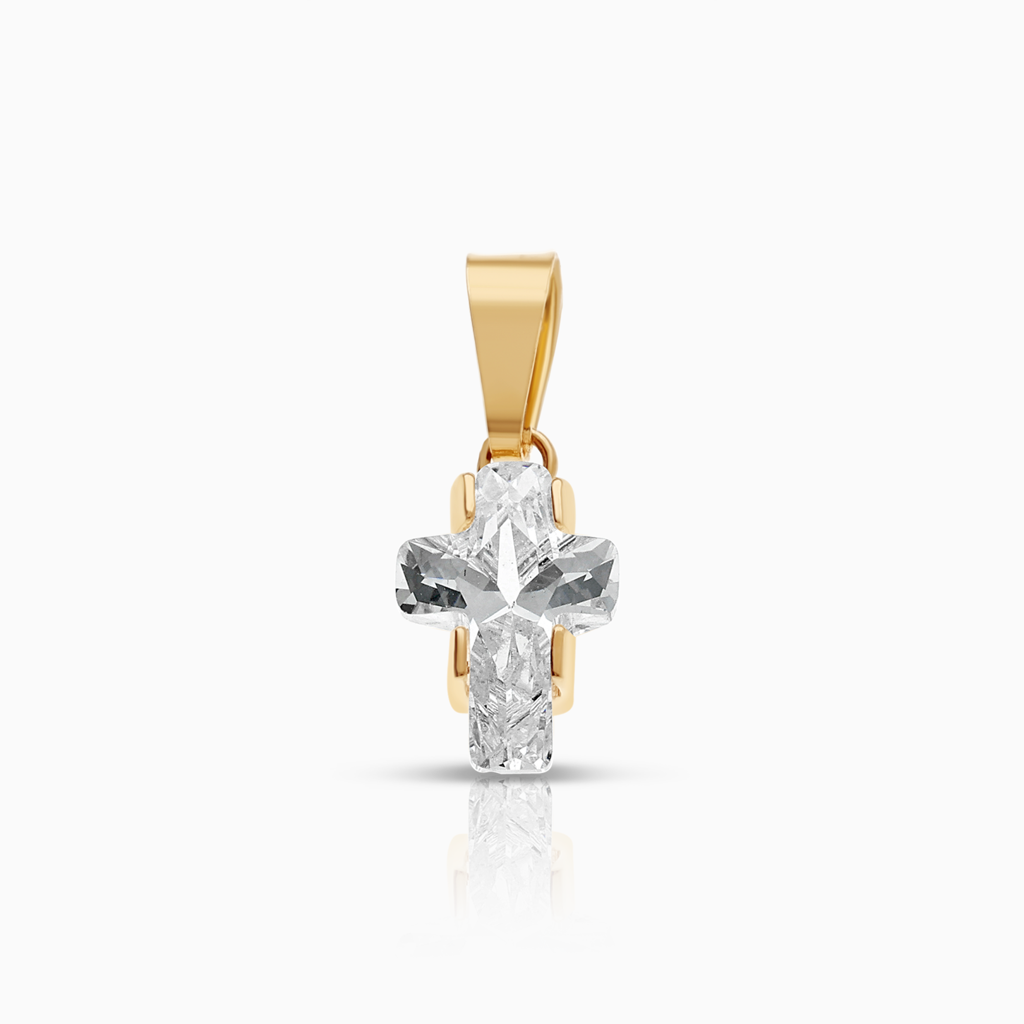 Hängsmycke kors 0,96g 18K guld med cubic zirconia