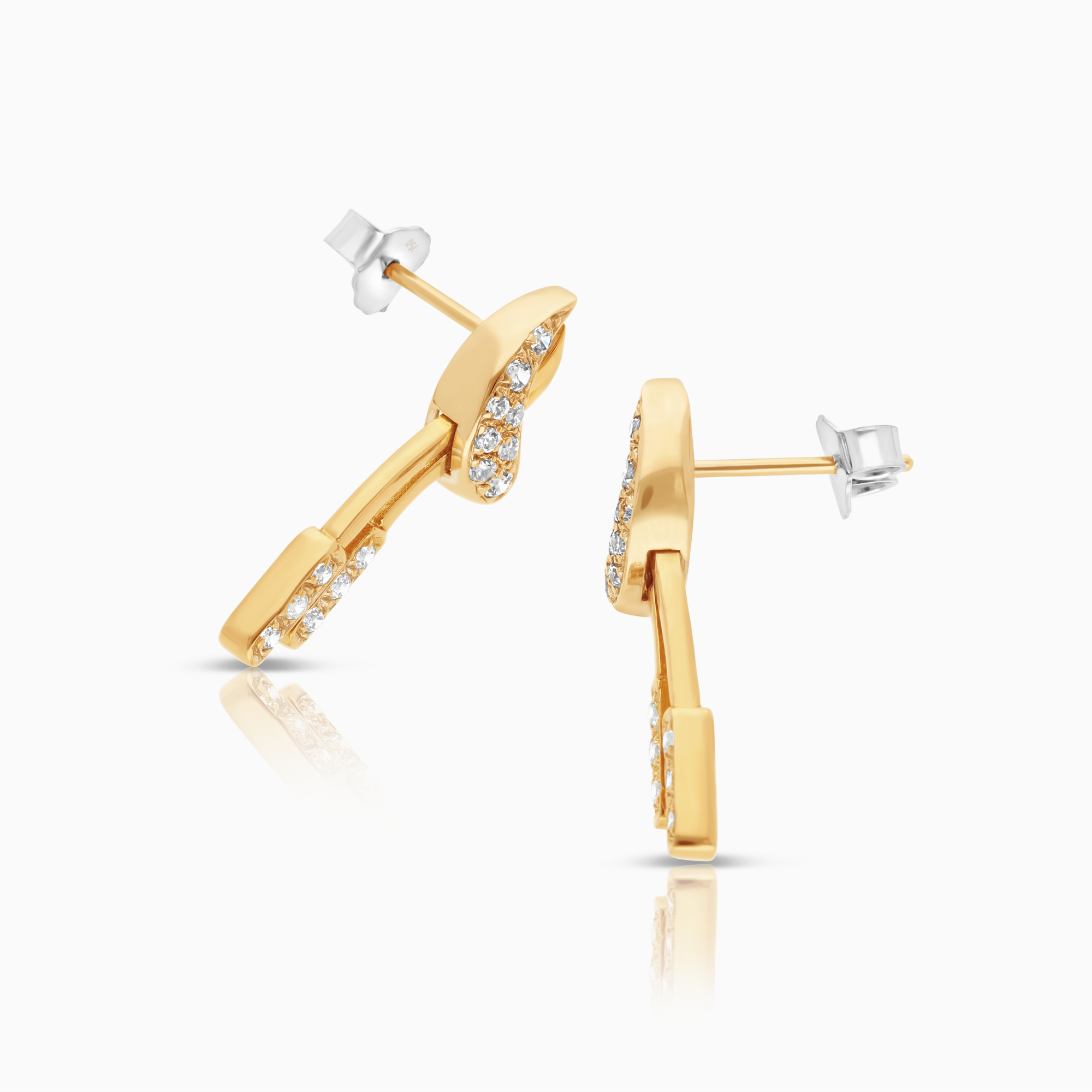 Guldörhängen med vita cubic zirconia 4,47g 18K guld