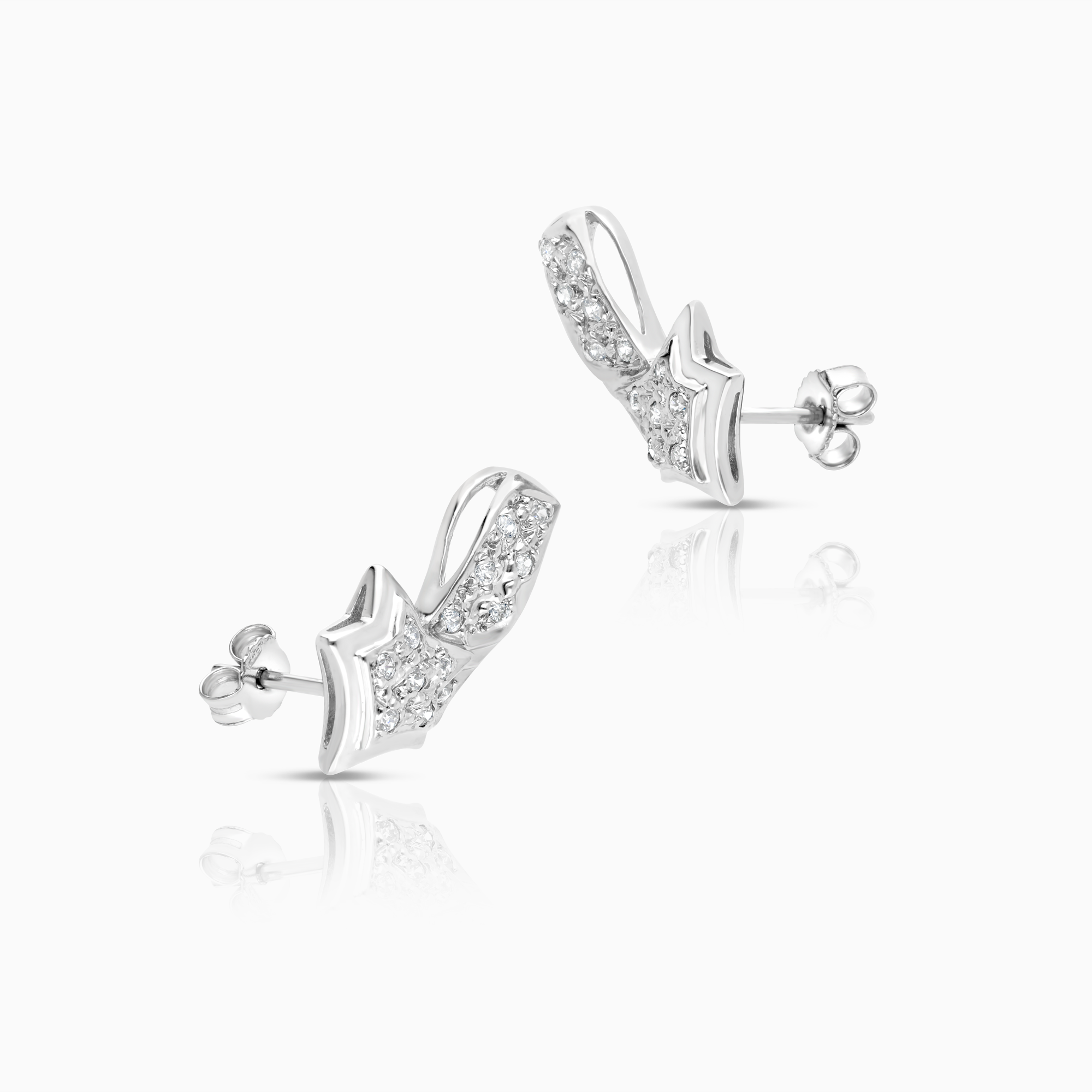Guldörhängen med vita cubic zirconia 3,80g 18K vitguld
