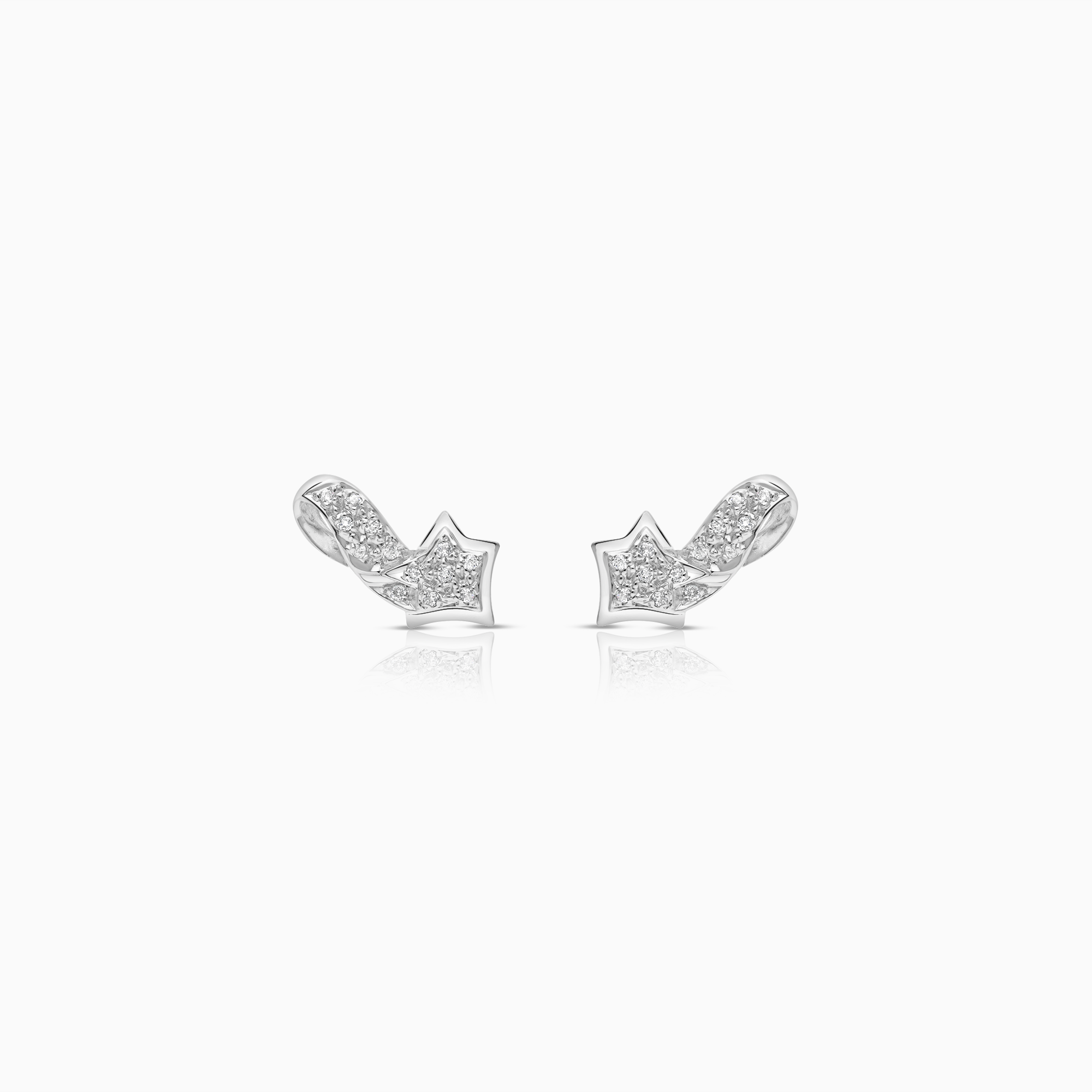 Guldörhängen med vita cubic zirconia 3,80g 18K vitguld