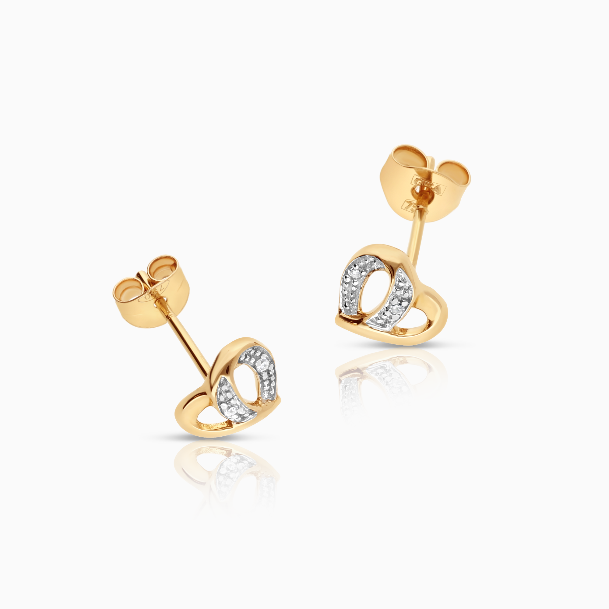 Diamantörhängen hjärta 0,01ct 1,25g 18K guld