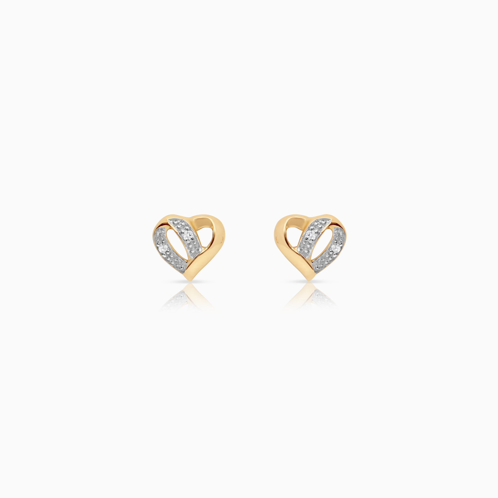 Diamantörhängen hjärta 0,01ct 1,25g 18K guld