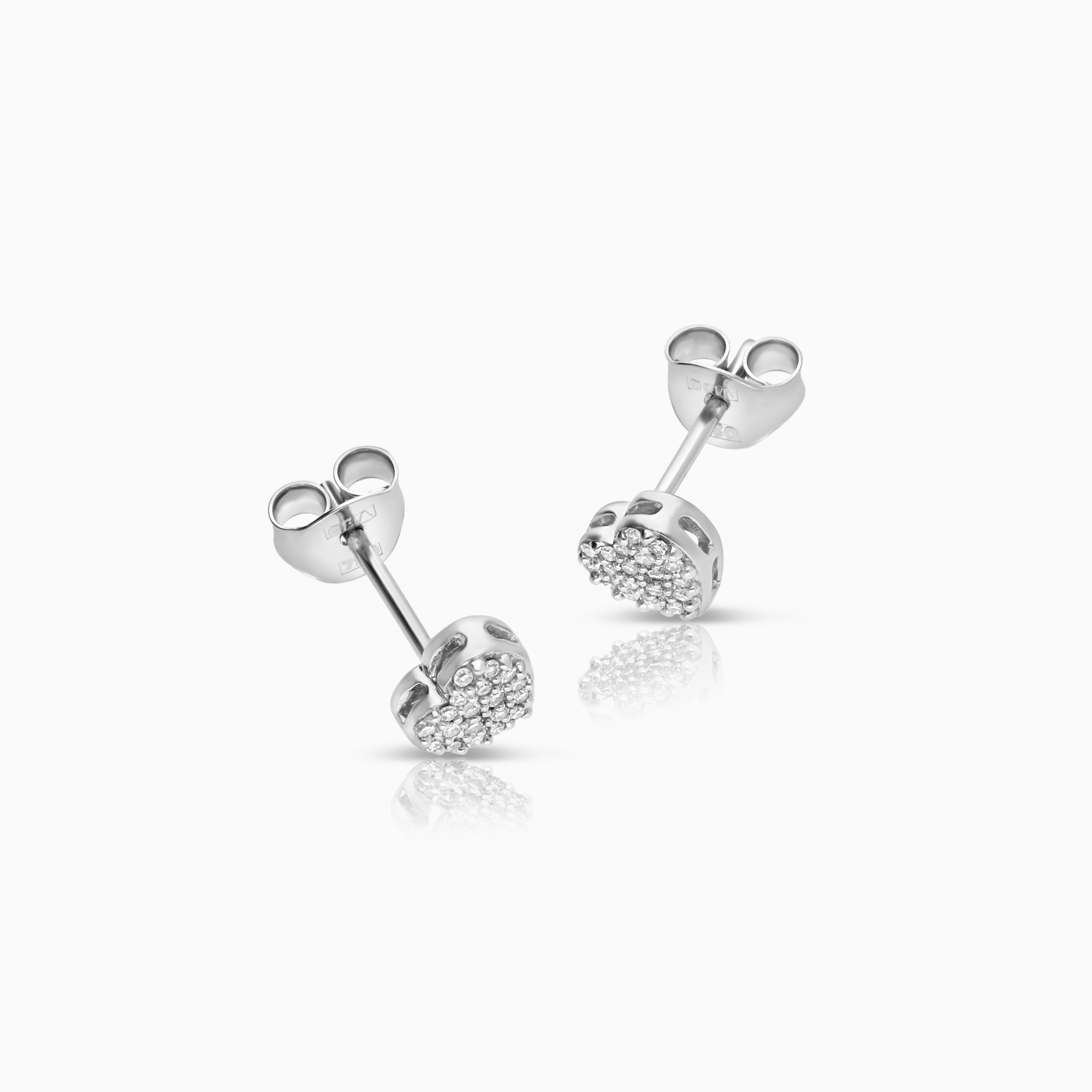 Diamond heart earrings 0.11ct 1.47g 18K gold
