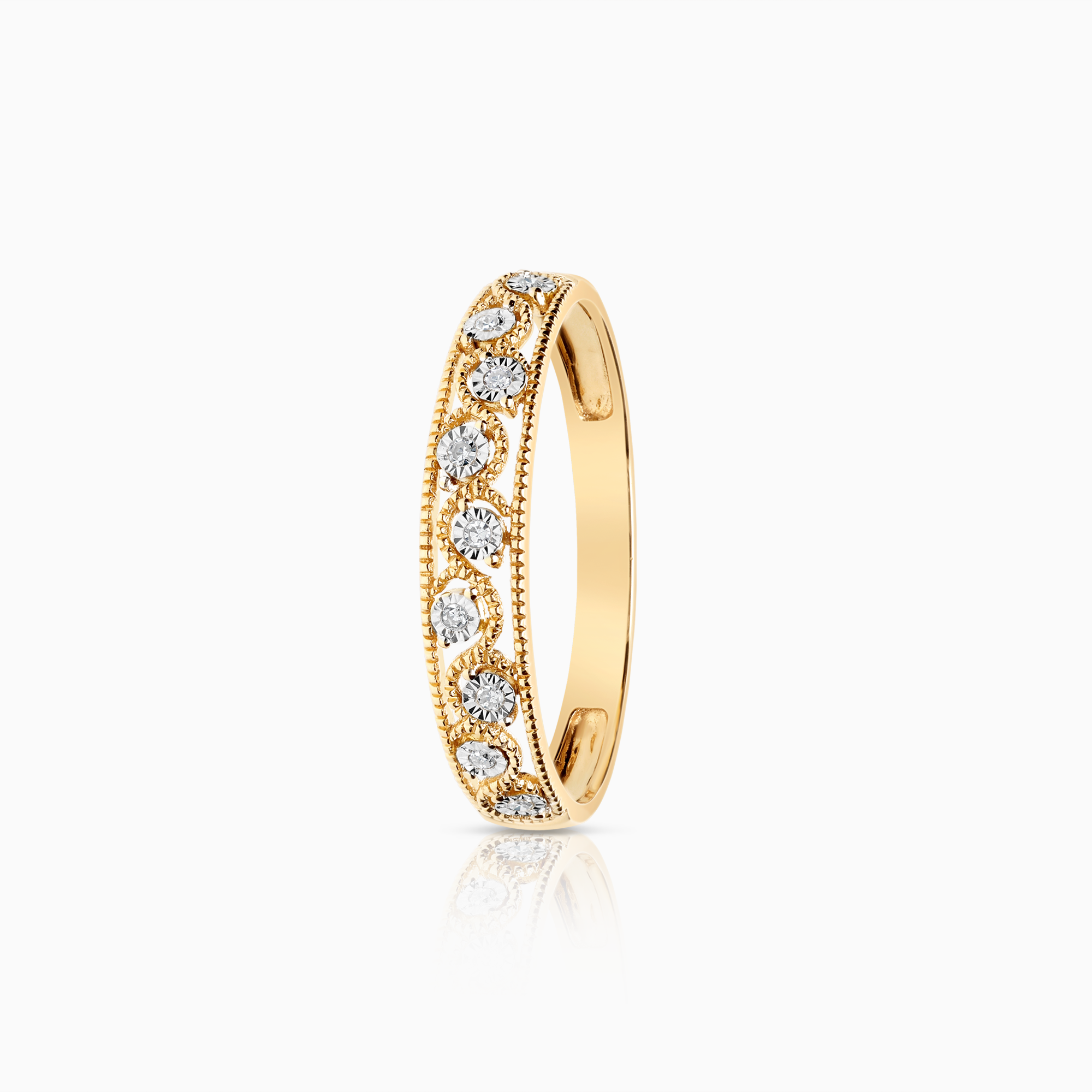 Alliansring 0,04ct 18K guld