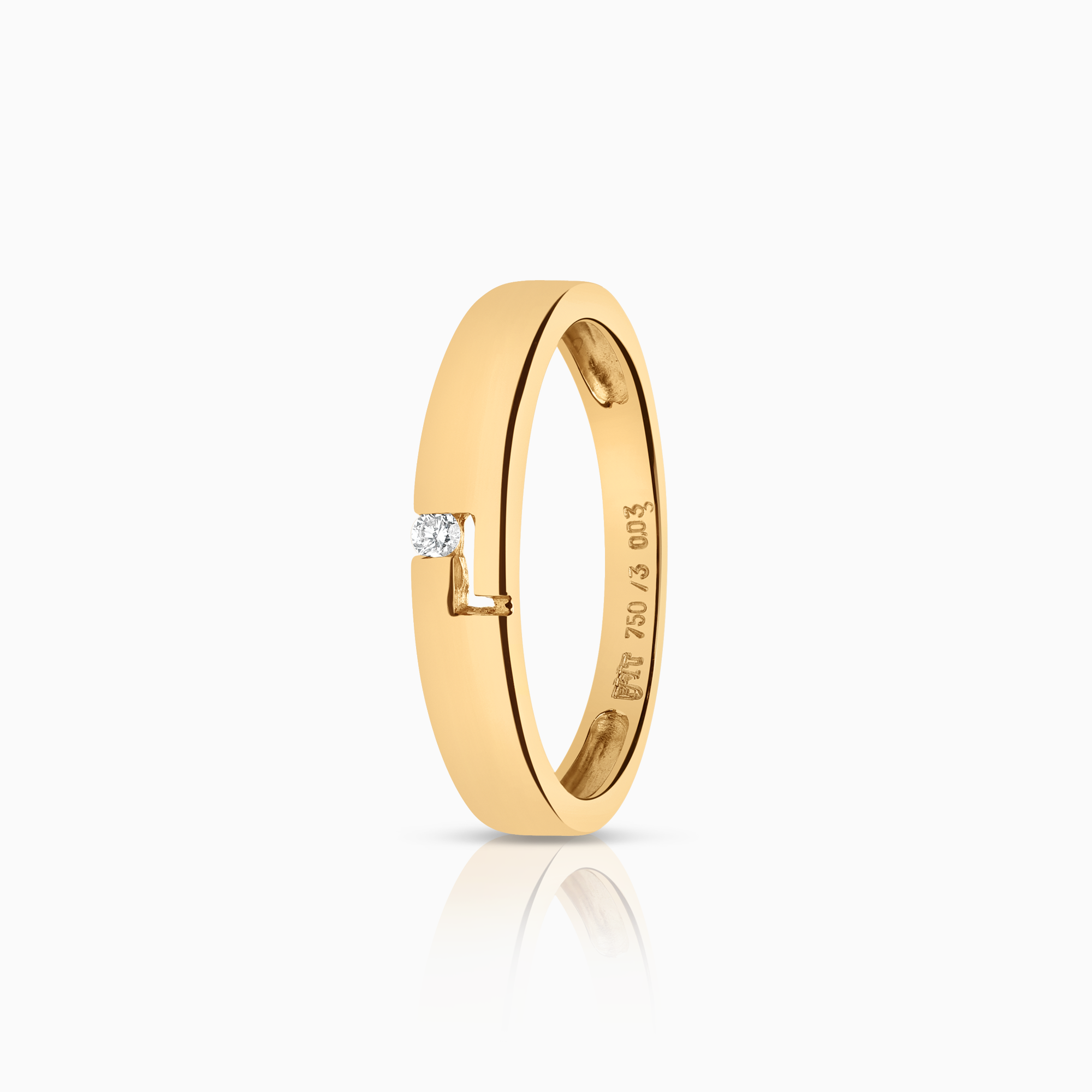 Diamantring 0,03ct 18K gull