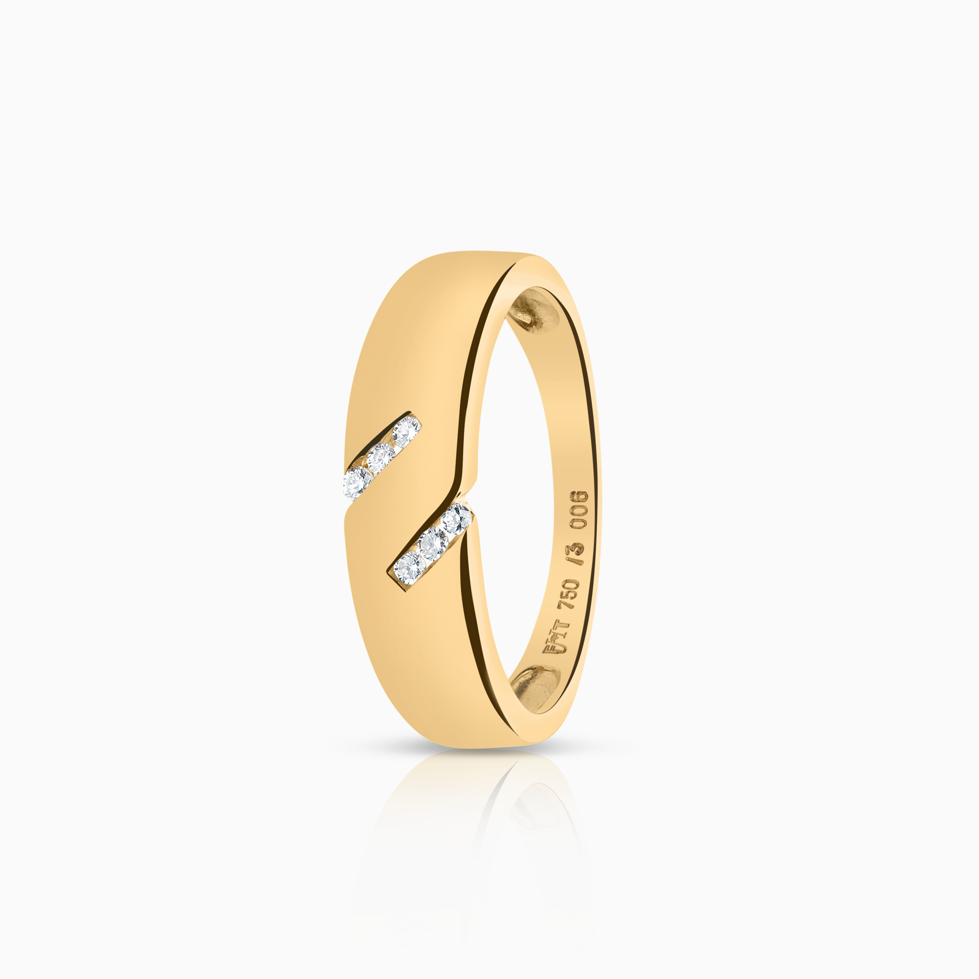 Diamantring 0,06ct 18K gull