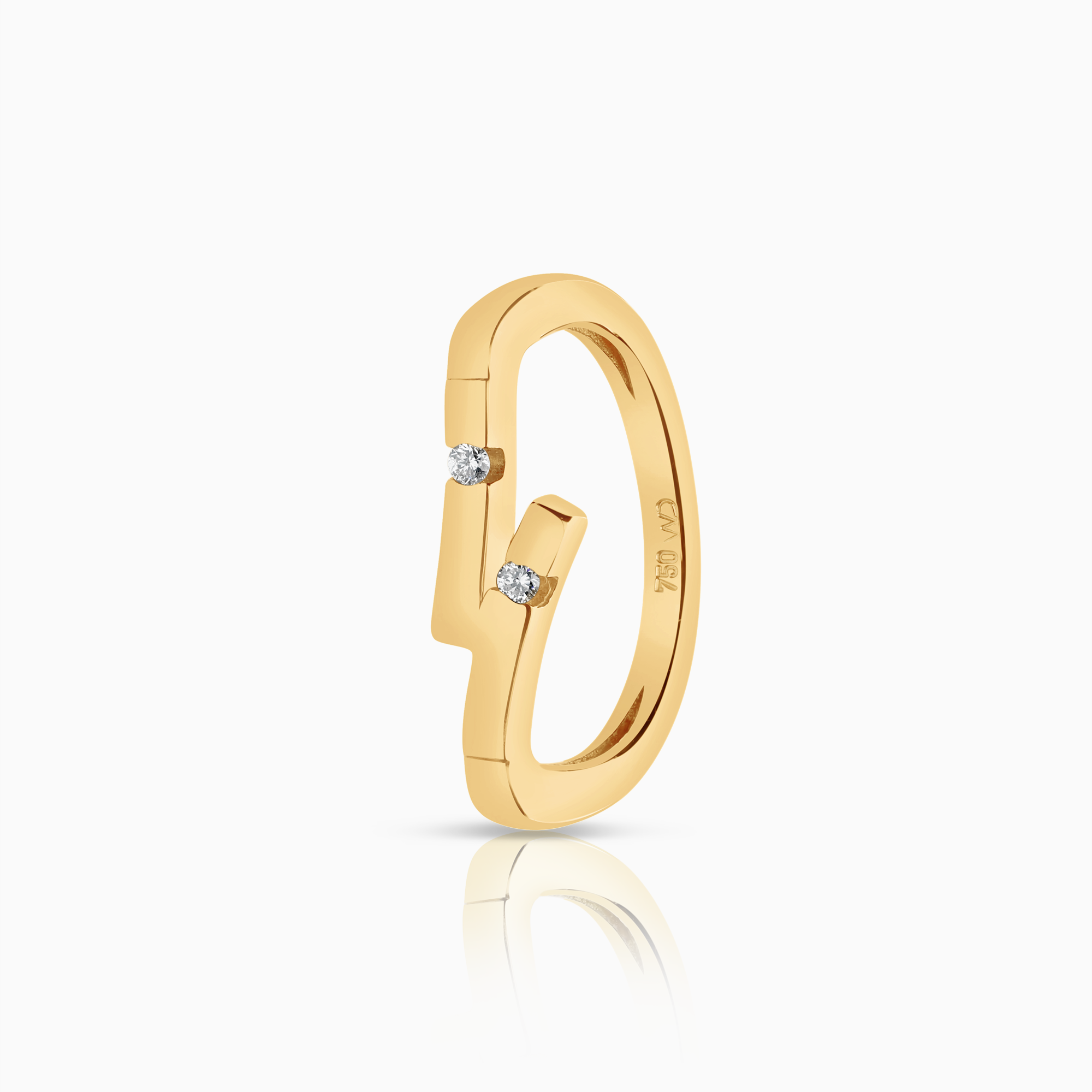 Diamantring 0,04ct 18K gull