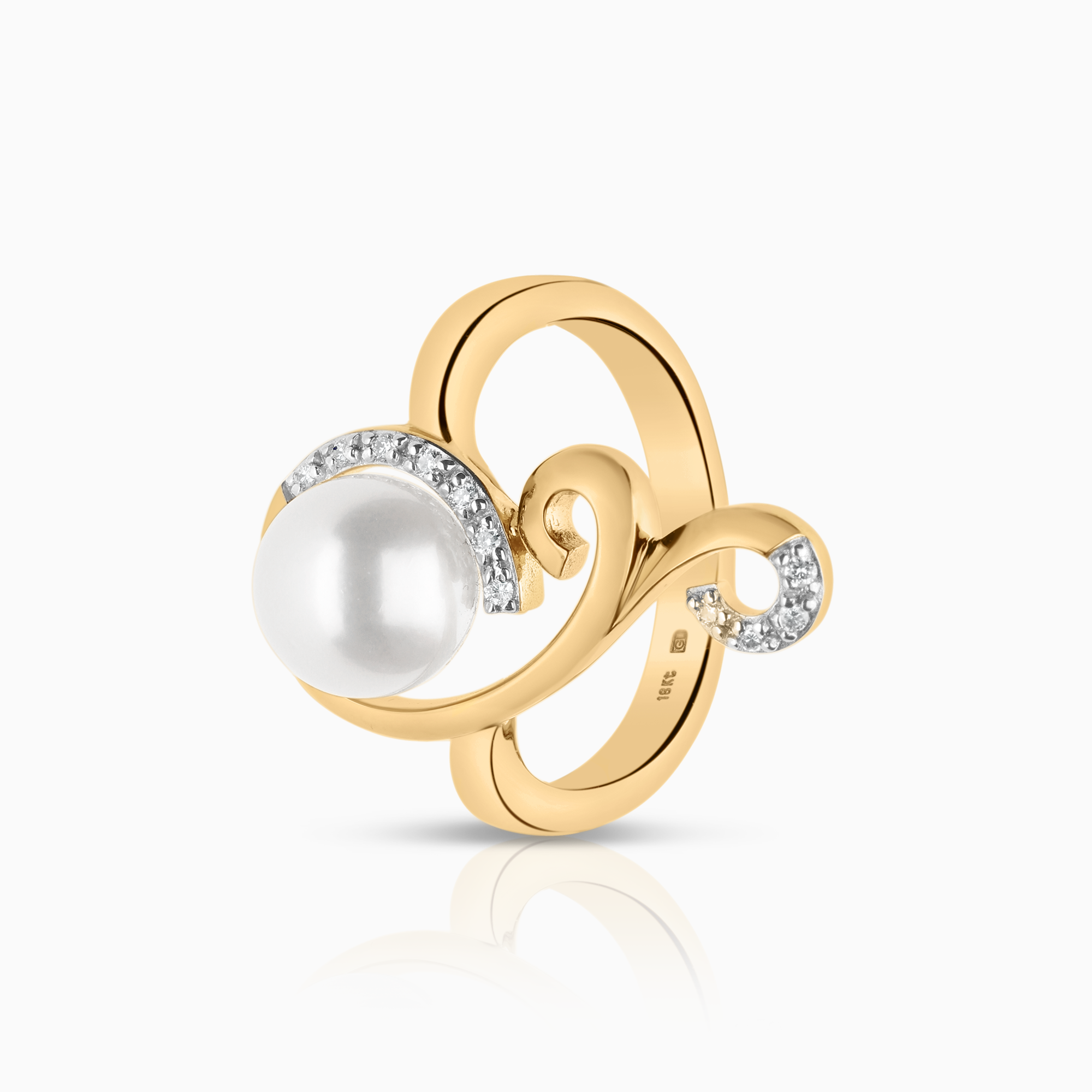 Diamantring 0,07ct 18K gull