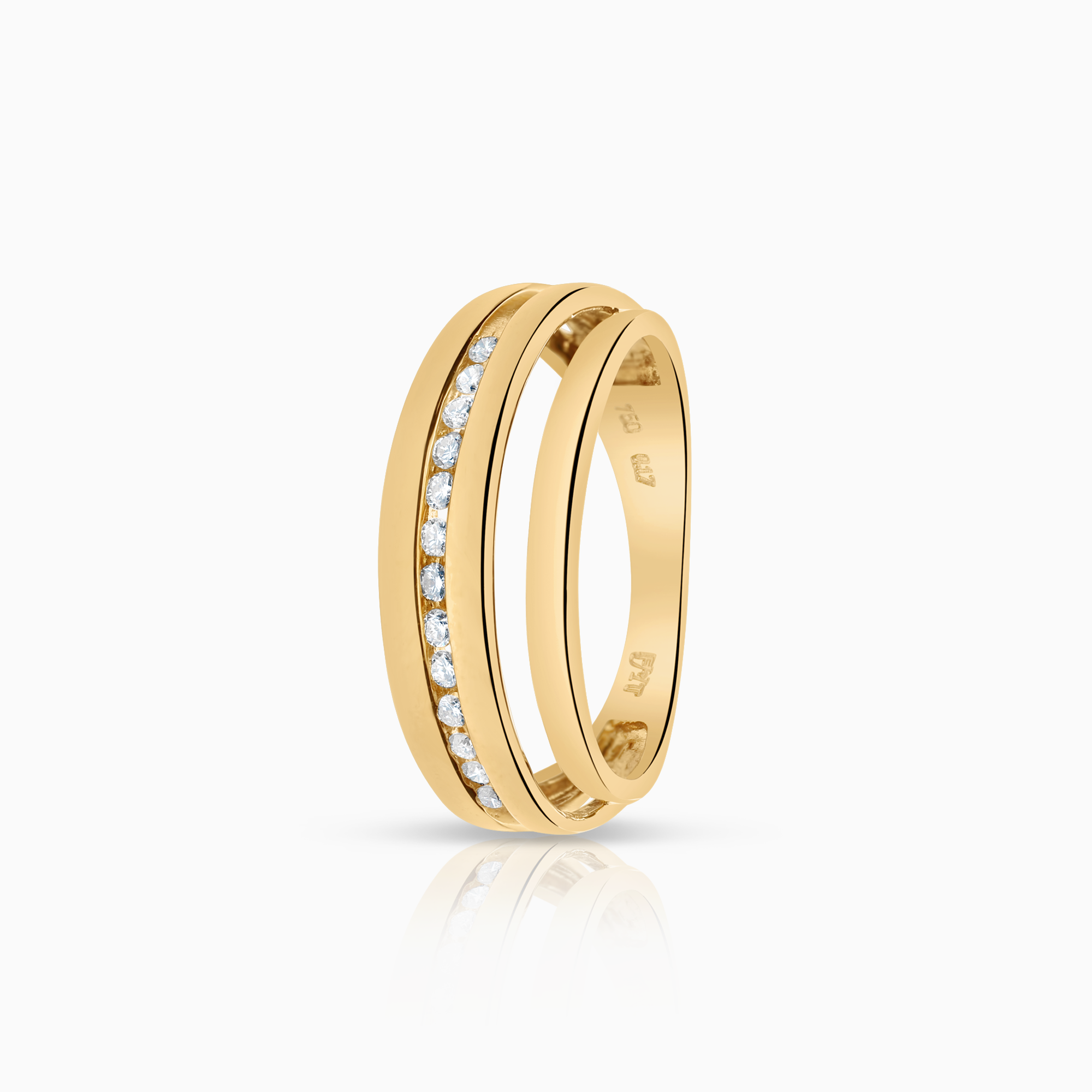 Diamantring 0,17ct 18K gull