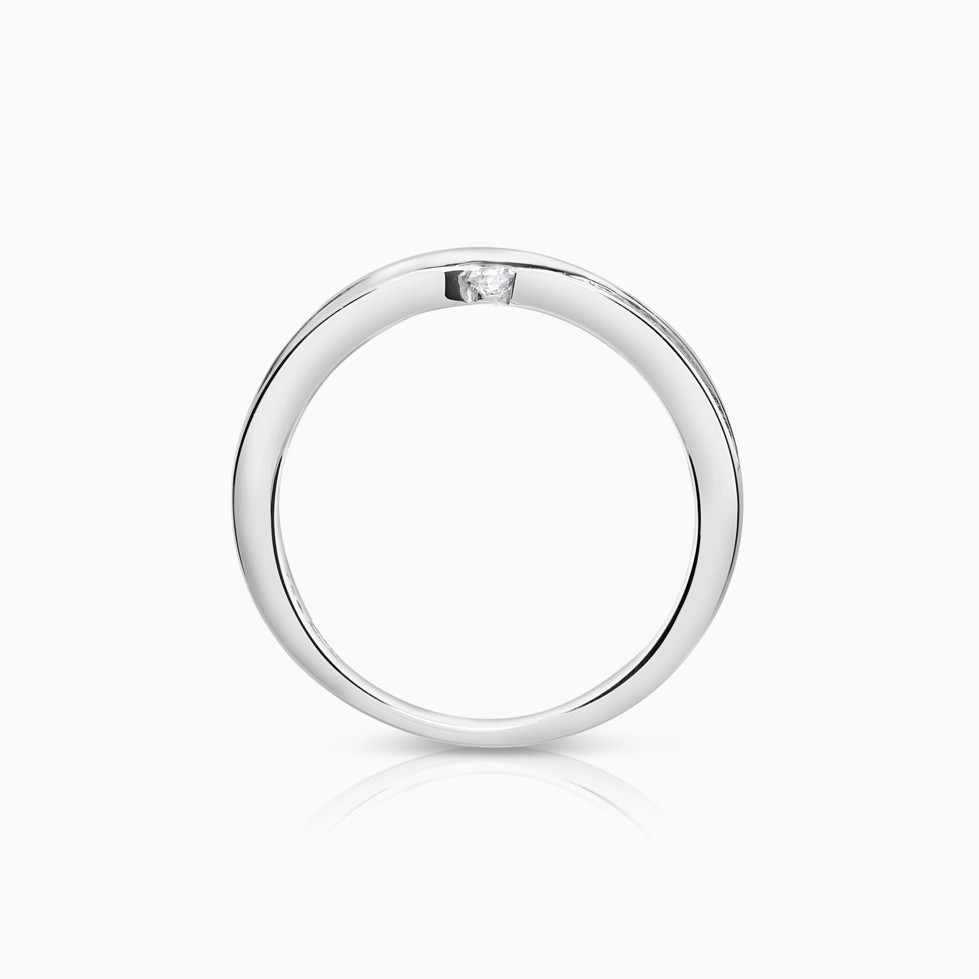 Diamantring 0,06ct 18K hvitt gull