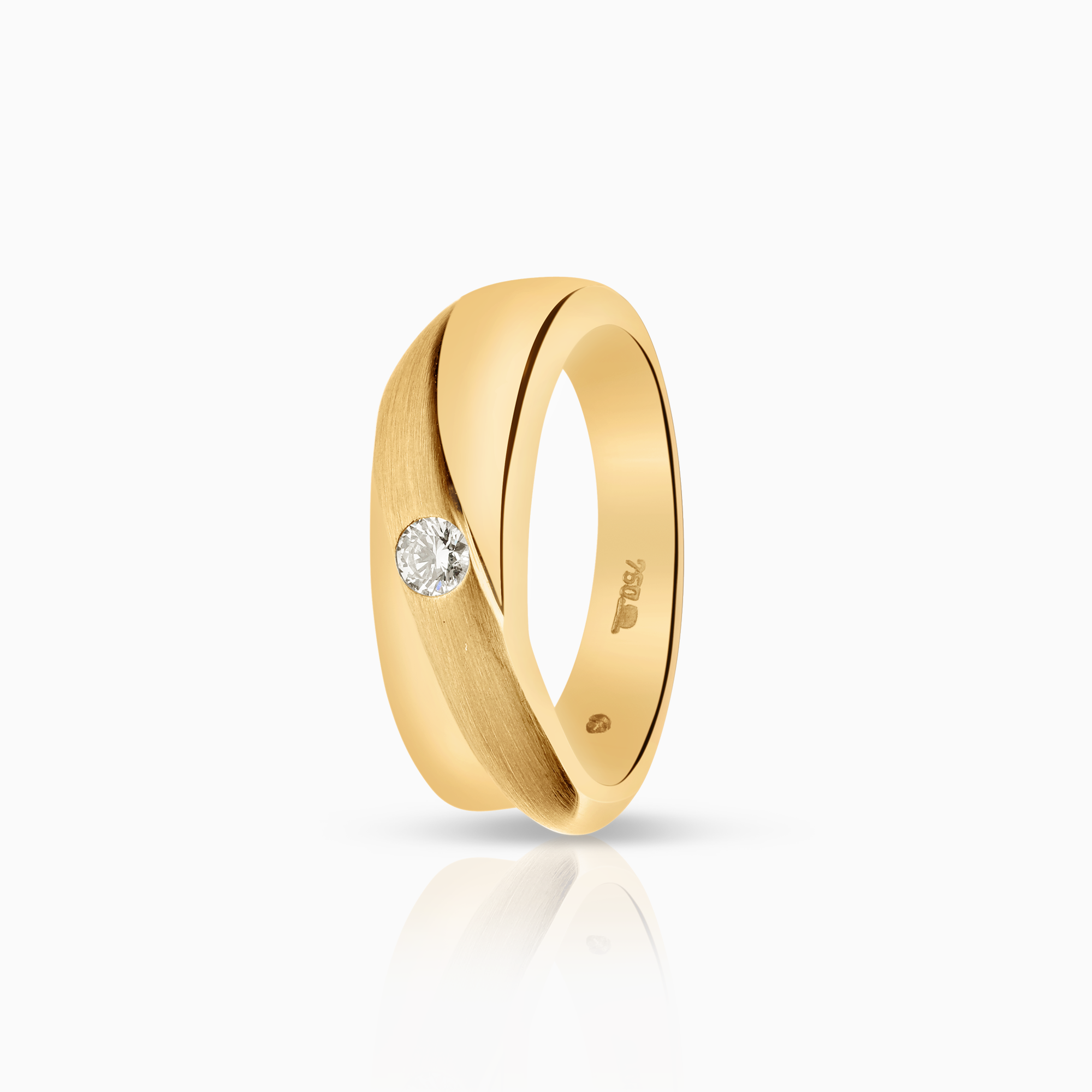 Diamantring 0,08ct 18K gull