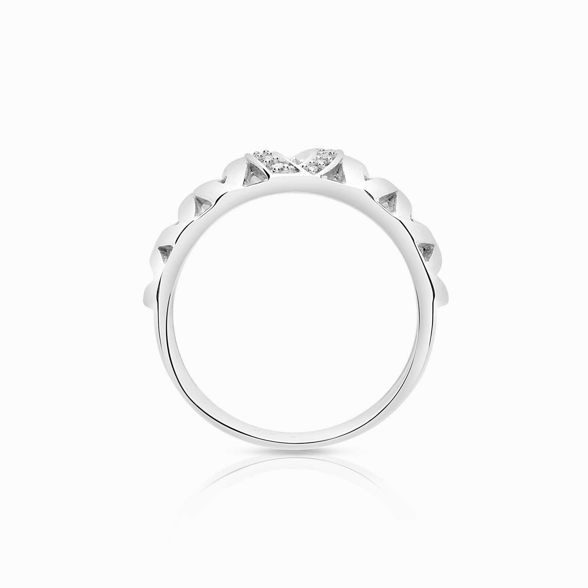 Diamantring 0,07ct 18K hvitt gull