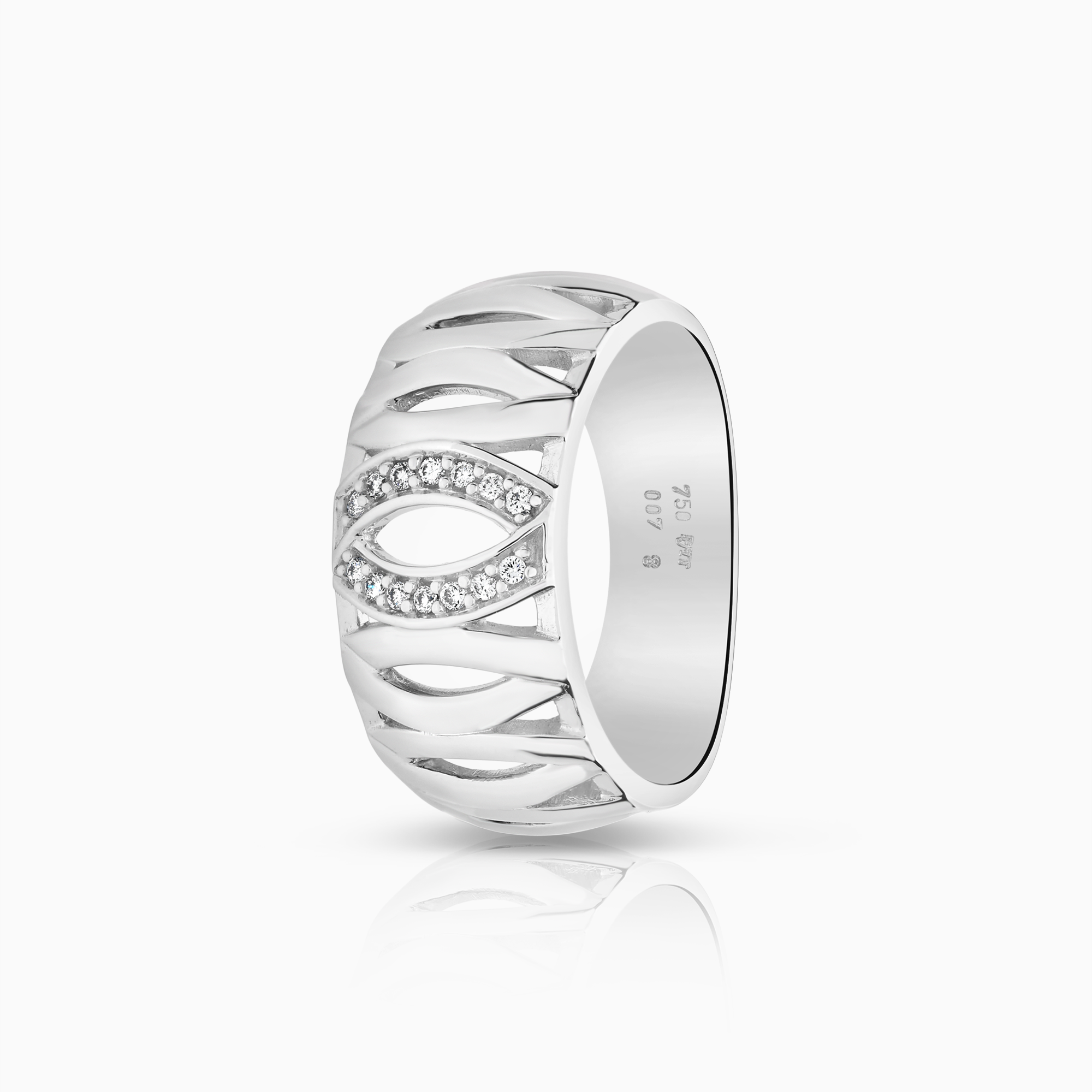 Diamantring 0,07ct 18K hvitt gull