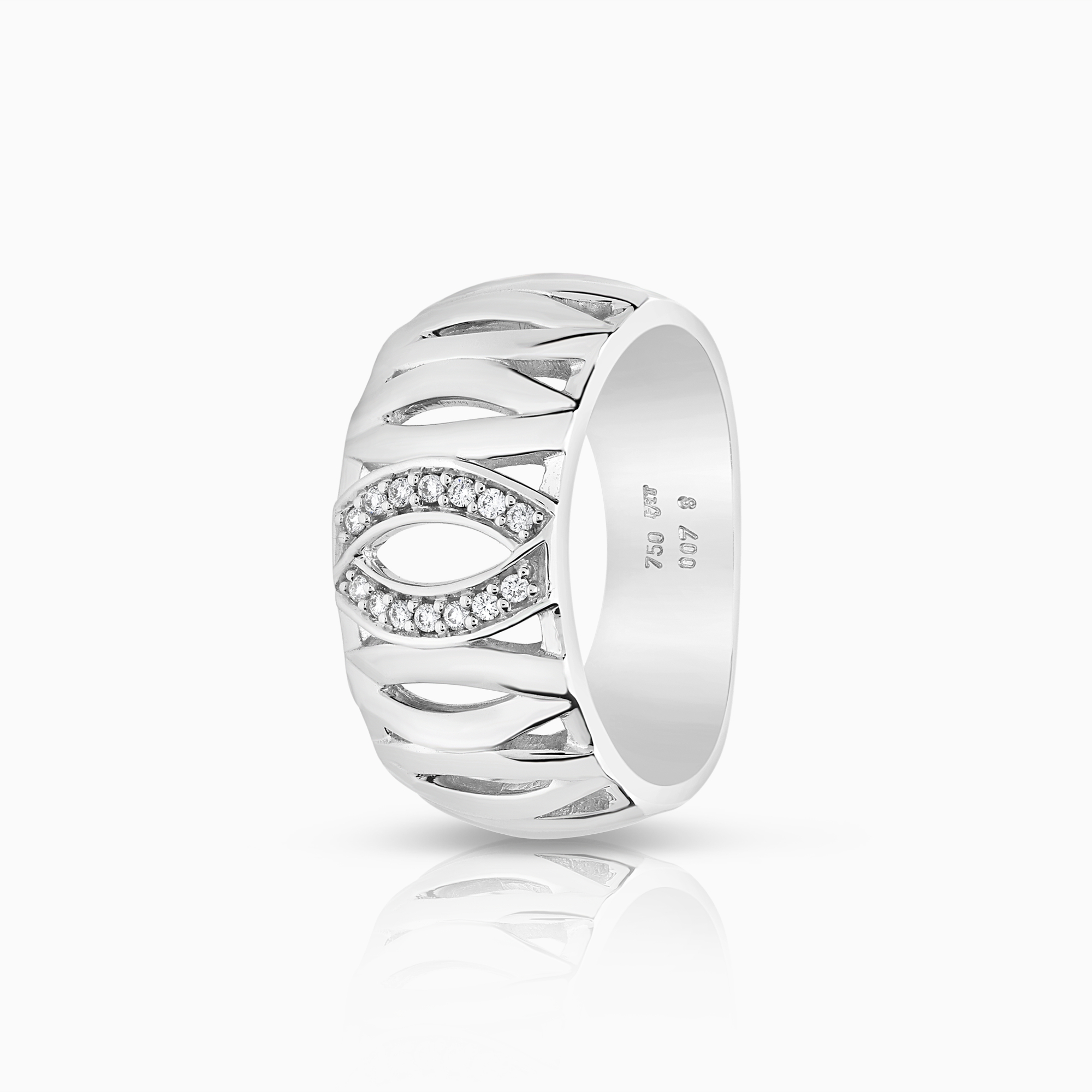 Diamantring 0,07ct 18K hvitt gull