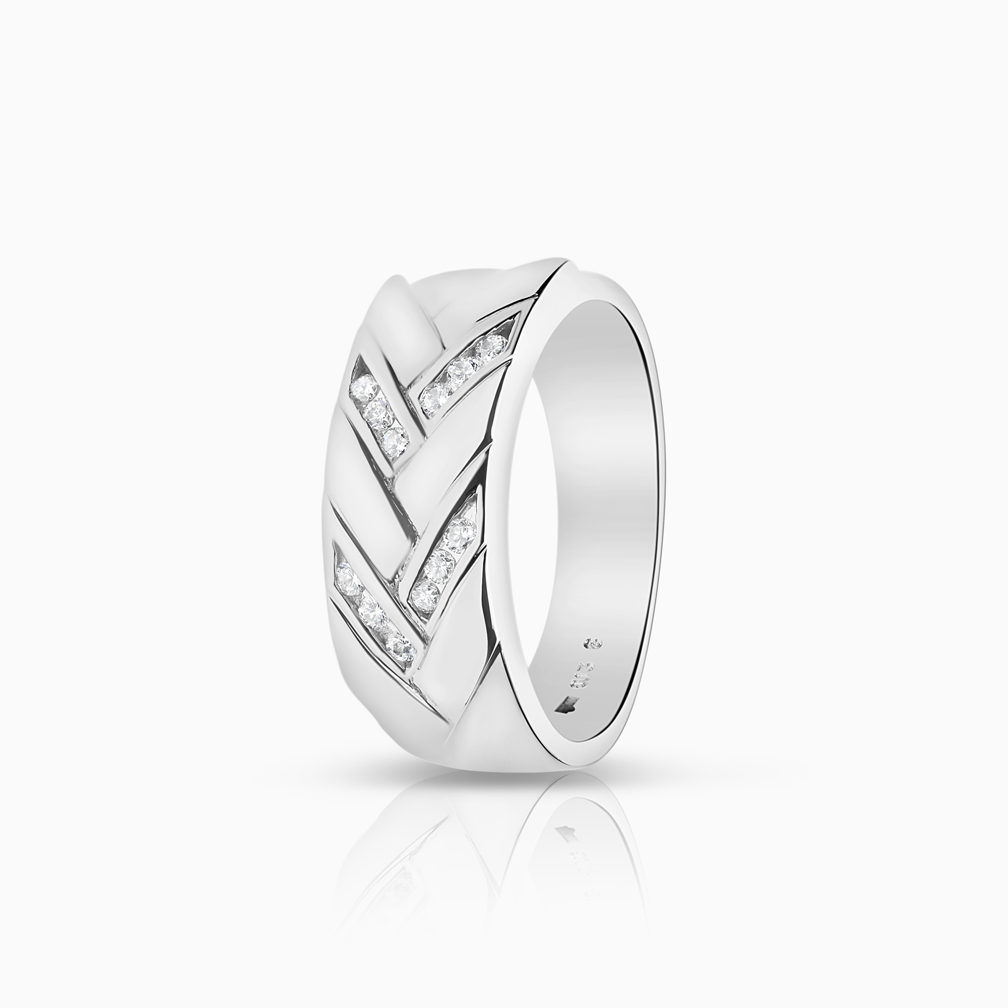 Diamantring 0,13 ct 18K hvitt gull