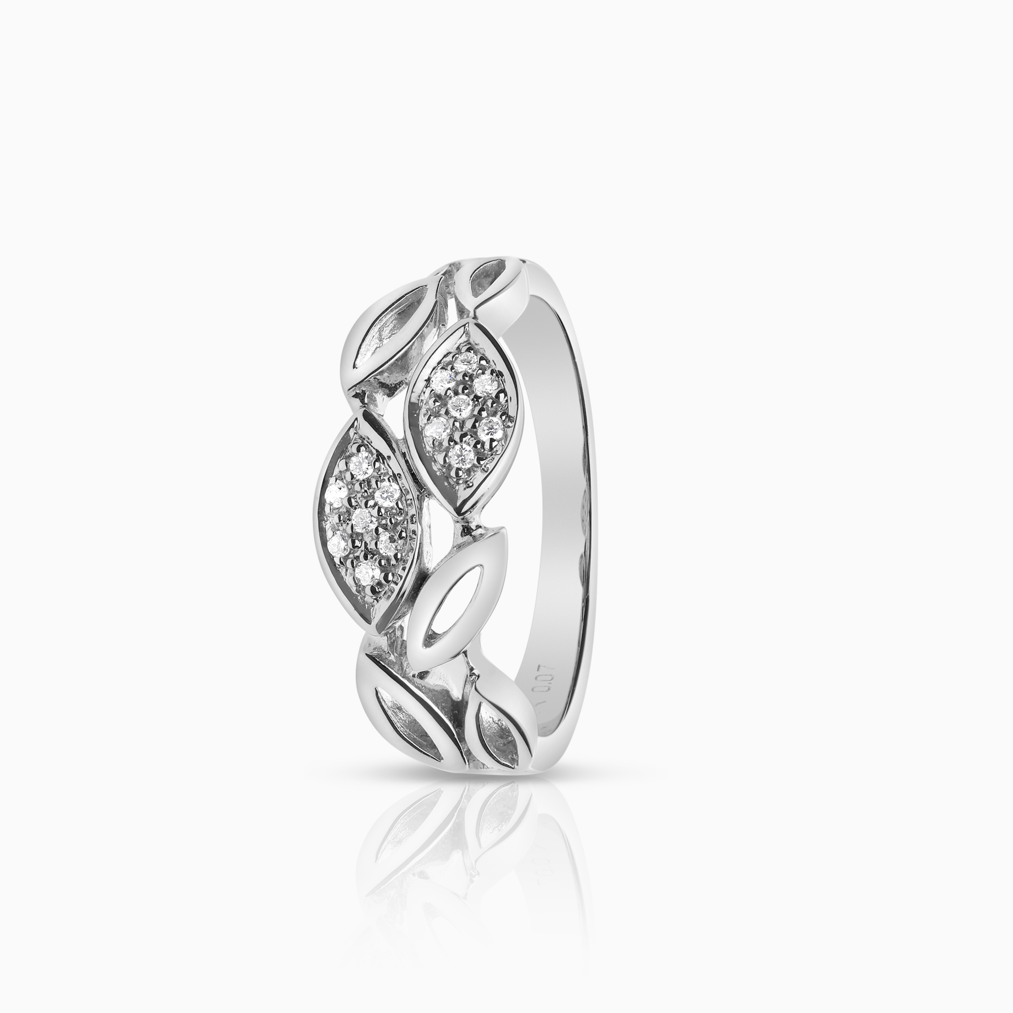Diamantring 0,07ct 18K hvitt gull