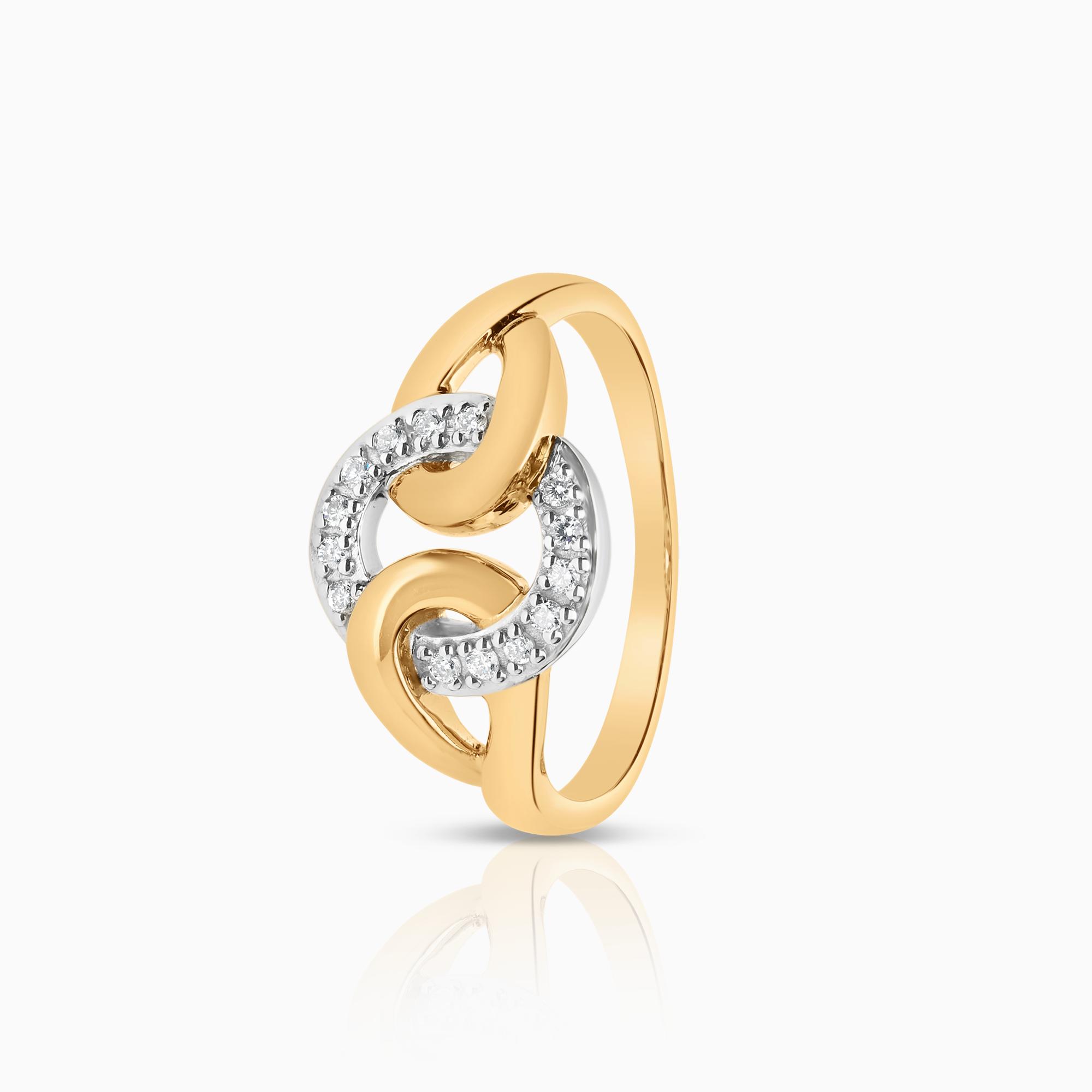 Diamantring 0,10ct 18K gull